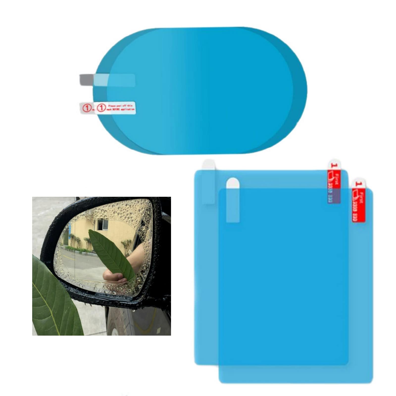 Car Rearview Mirror Rain Film & Side Window Protective Sticker - Anti-Fog, Waterproof, UV Protection for Clear Visibility in Rainy Weather