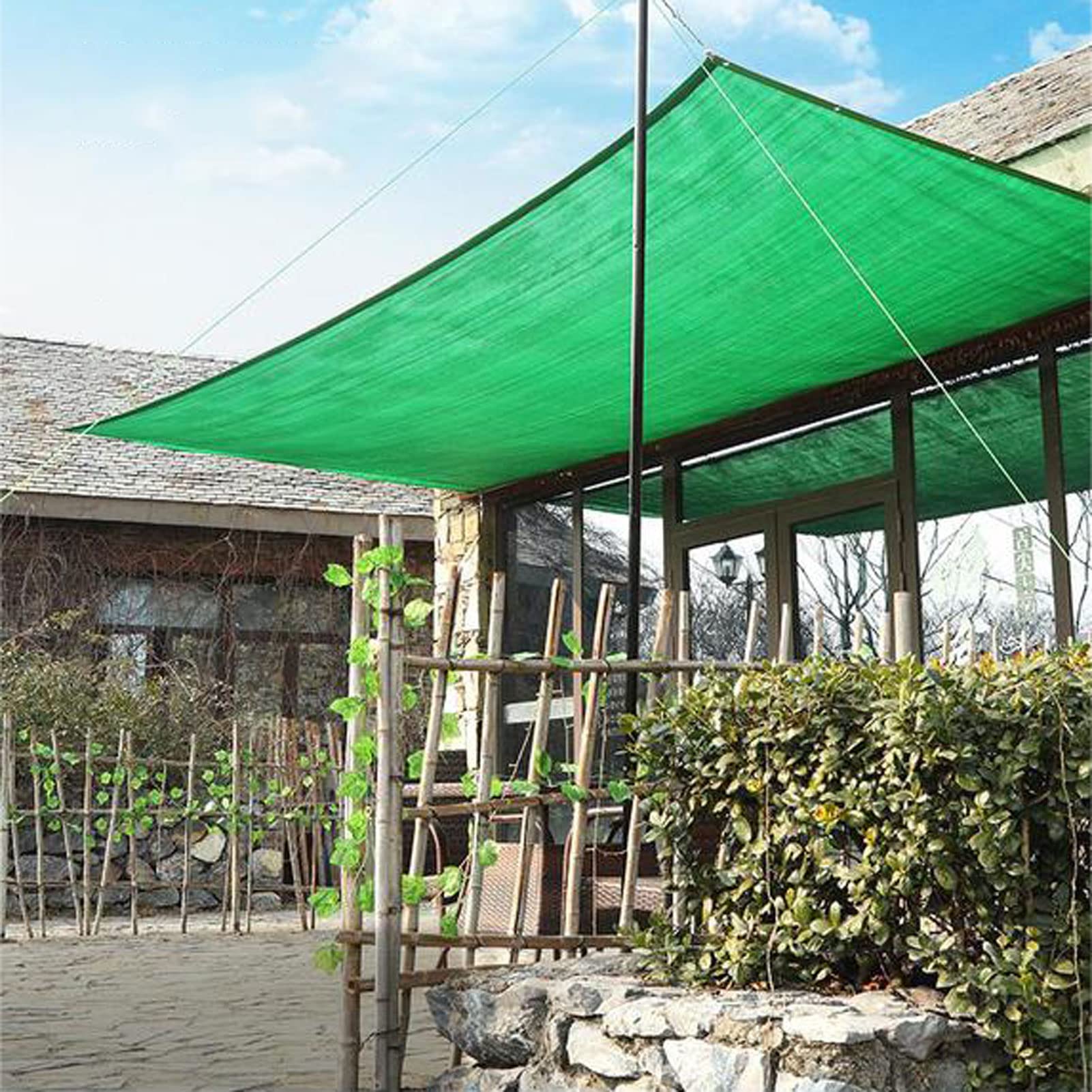90% UV Block Shade Cloth 16.4x32.8ft with Reinforced Taped Edges & Grommets - Green Sun Protection Mesh for Plants, Greenhouse, Garden - Outdoor Sunshade Cover for Patio, Lawn, Pergola & Backyard
