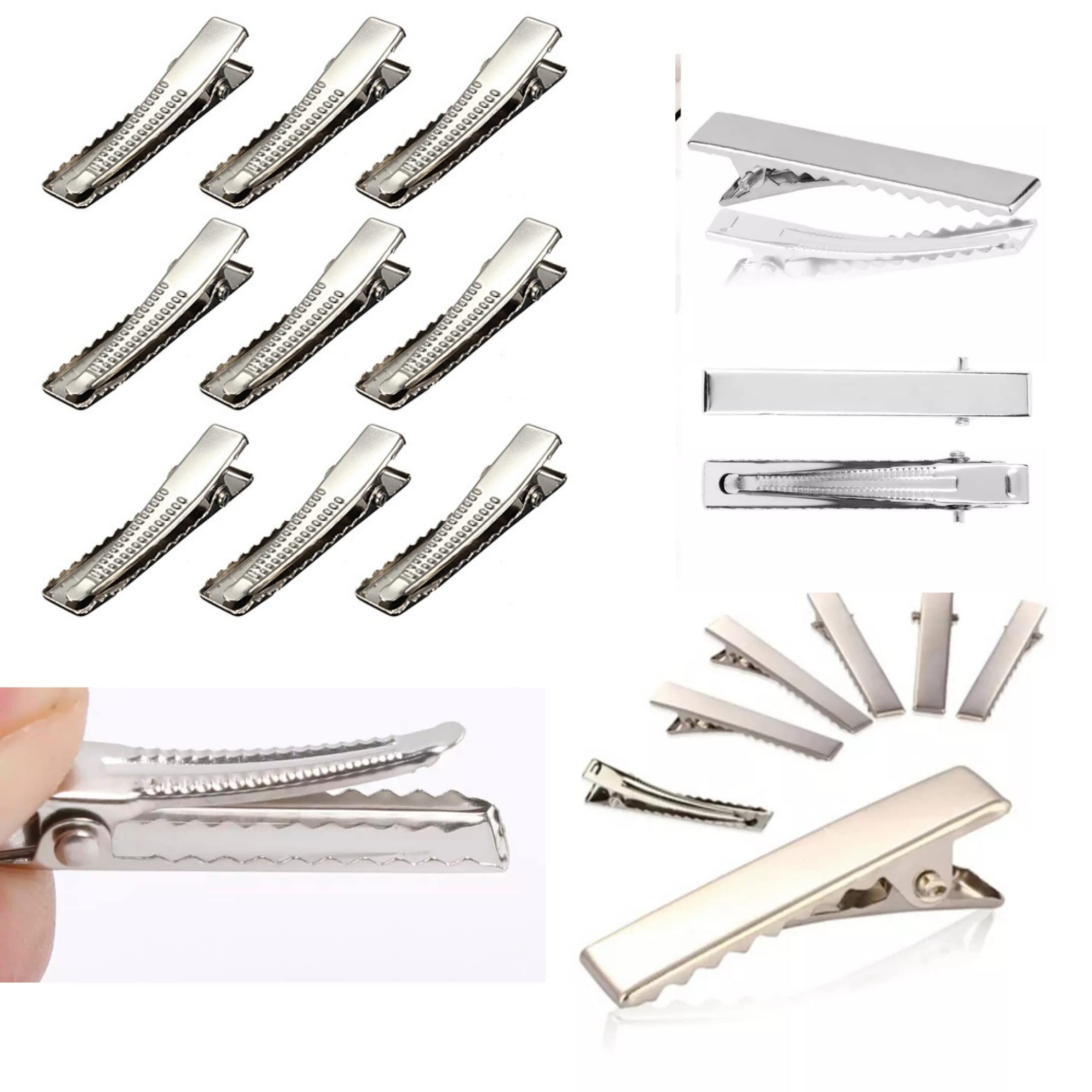 RAWAT® 100pcs 3cm Small Silver Metal Alligator Hair Clips - Strong Single Prong Hairpins for DIY Hair Bows, Kids & Women's Hair Accessories (30mm) - Perfect for Parties, Weddings & Daily Styling