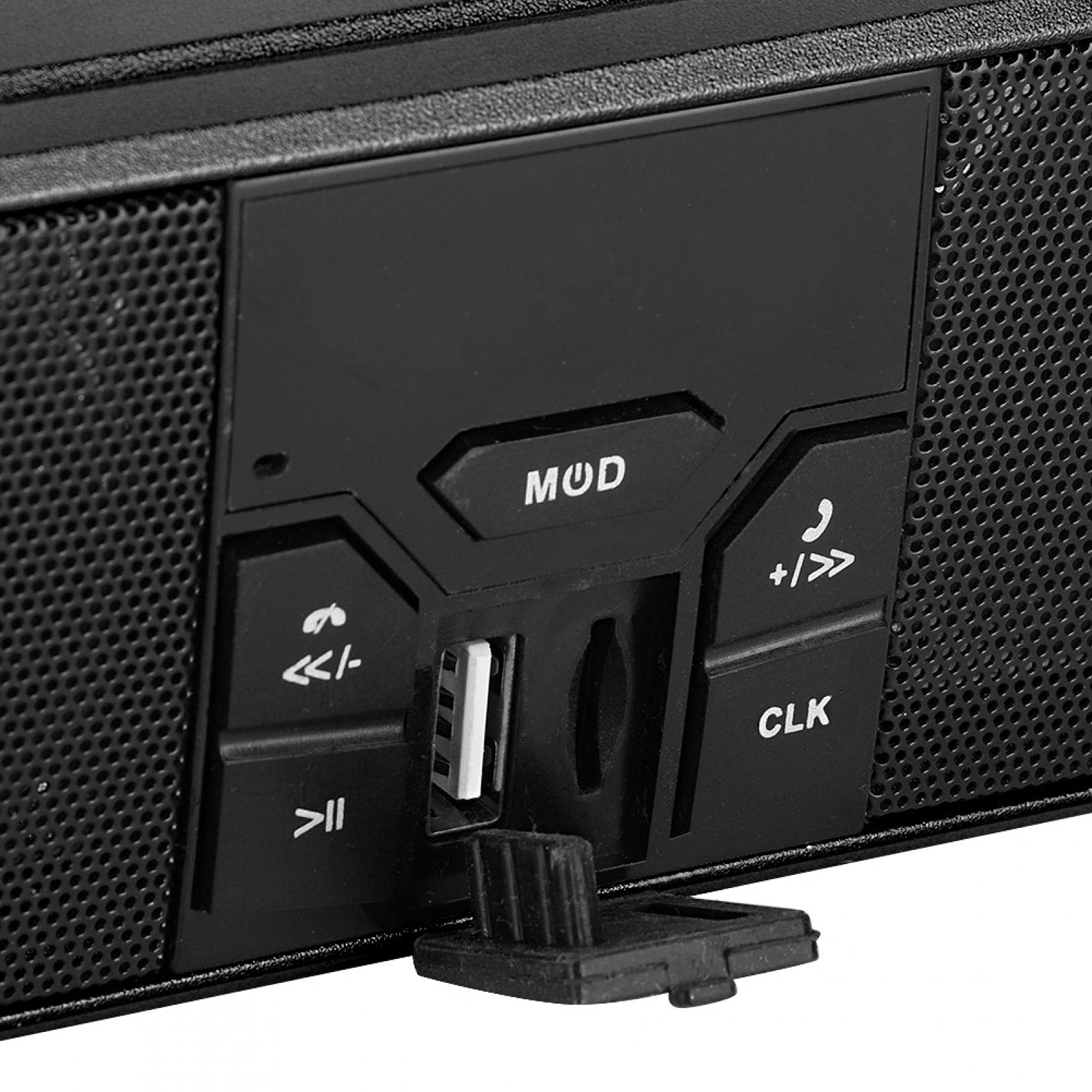 Portable Enhanced Bass Motorcycle Speaker System - Handlebar Mounted Waterproof Bluetooth Speakers for Motorbikes & Bikes (Black) | Perfect for Road Trips, Commuting & Outdoor Adventures