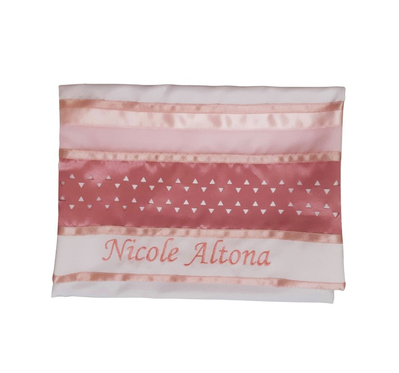 Pink Star of David Tallit for Women & Girls - Elegant Jewish Prayer Shawl for Synagogue, Bat Mitzvah & Religious Ceremonies