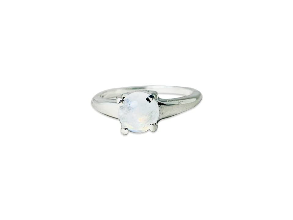 Rainbow Moonstone Ring 925 Sterling Silver Handmade Jewelry - Unique Birthstone & Promise Ring for Women - Perfect for Gifts, Weddings & Everyday Wear (Size L)