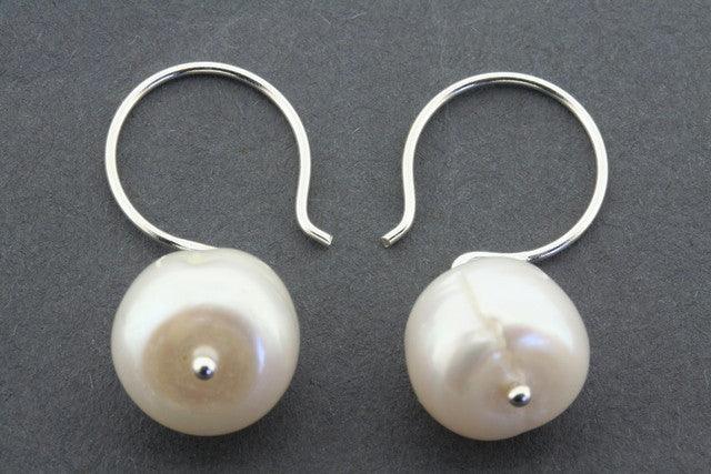 Elegant Large Pearl Hook Earrings in Sterling Silver - Perfect for Weddings, Parties & Special Occasions