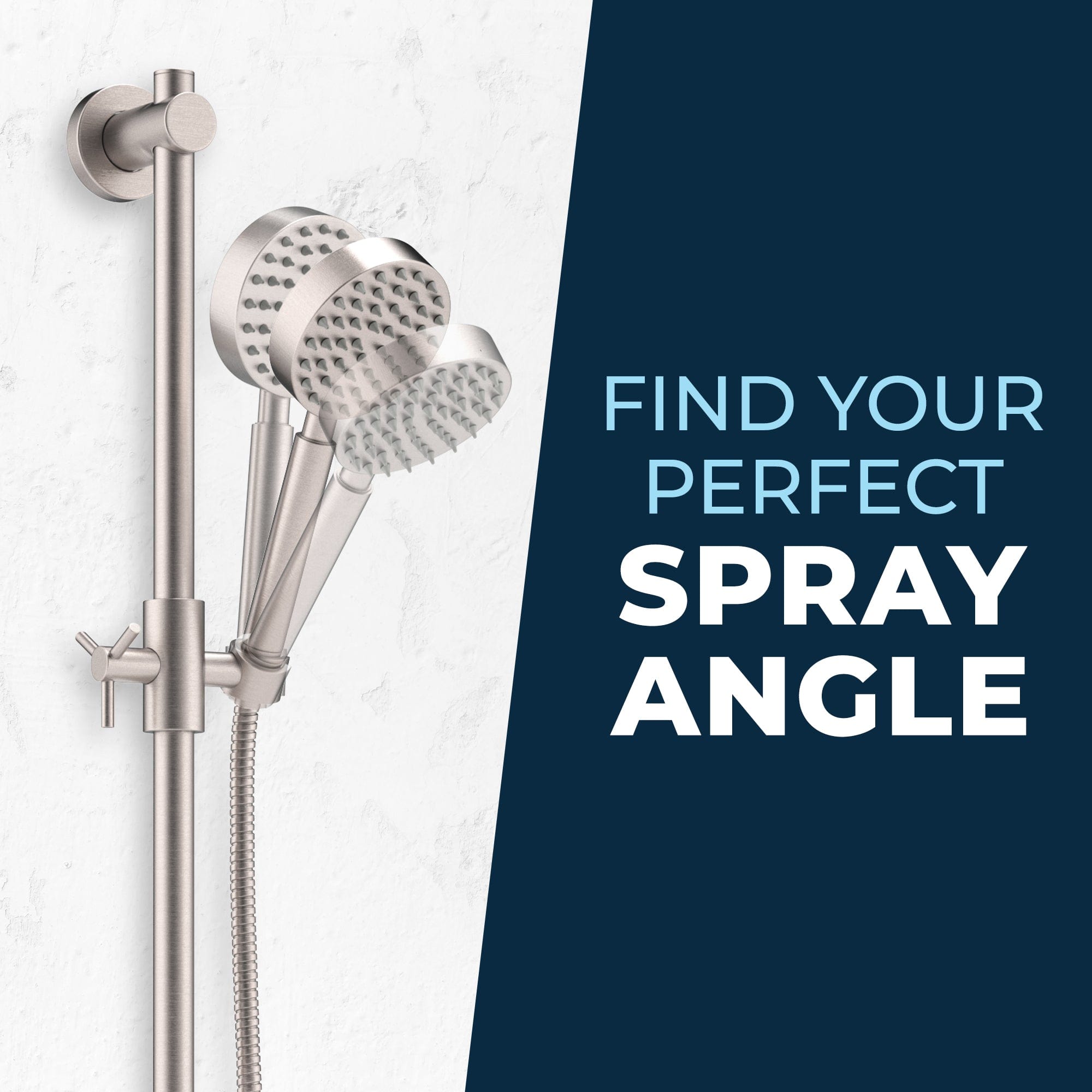 Stainless Steel Shower Slide Bar with Adjustable Handheld Shower Head & 5ft Hose - 2.5 GPM High Pressure - Perfect for Bathroom Renovation & Spa-Like Shower Experience