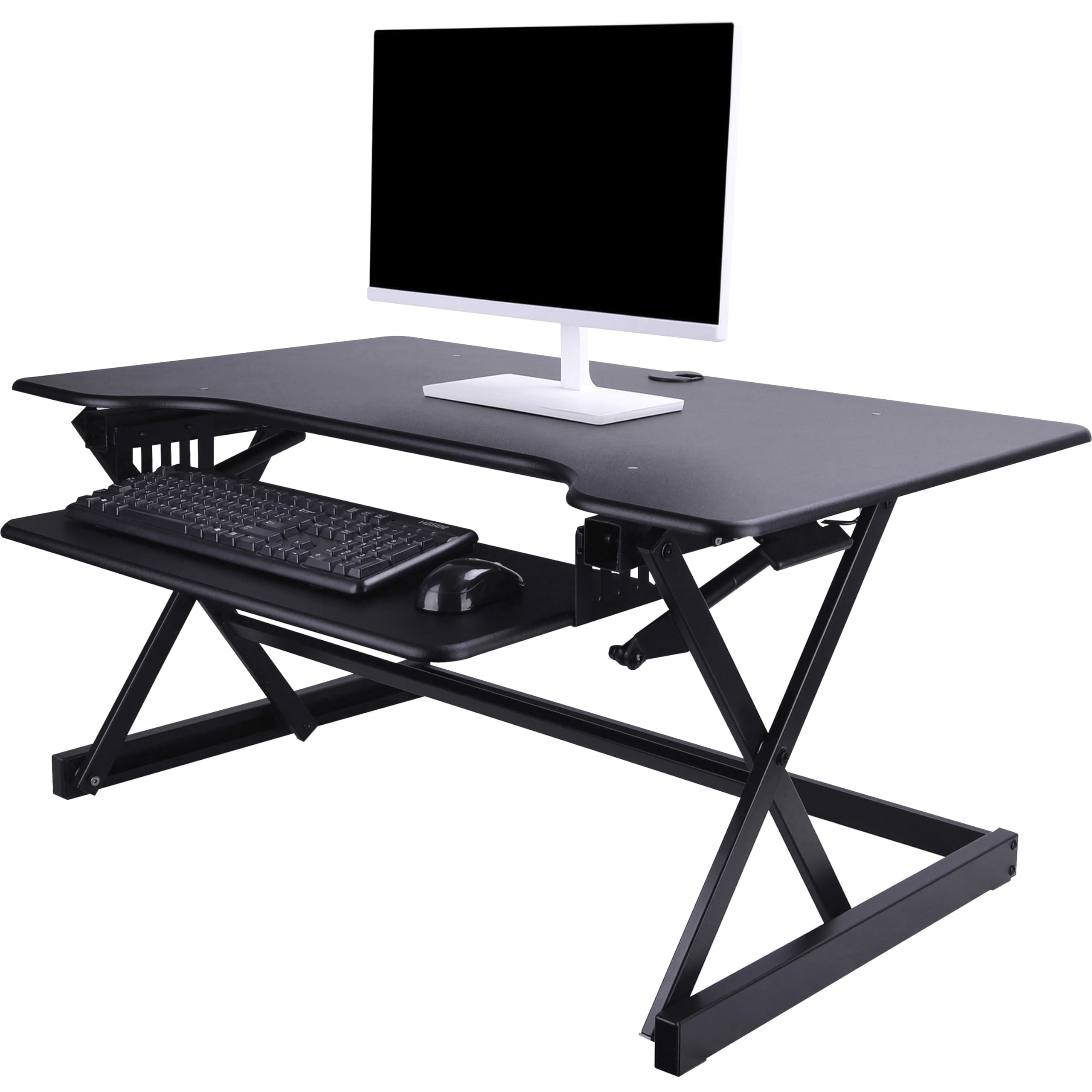 Lorell Deluxe Adjustable Standing Desk Riser - Black, 20