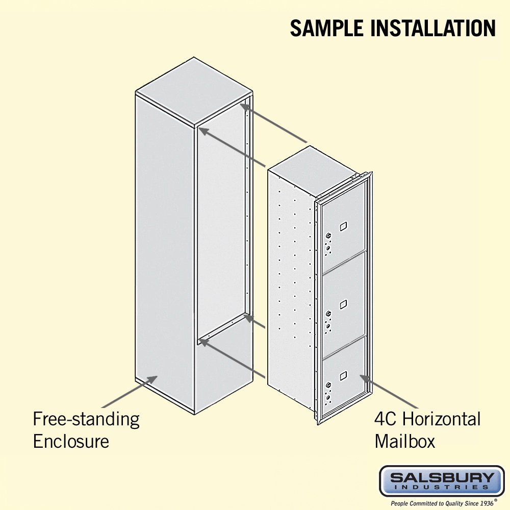 Salsbury Industries 3916S-3PAFU Free Standing Horizontal 4C Mailbox - Durable Aluminum Mailbox for Residential & Commercial Use - Perfect for Home, Office, Apartment & Business Mail Delivery