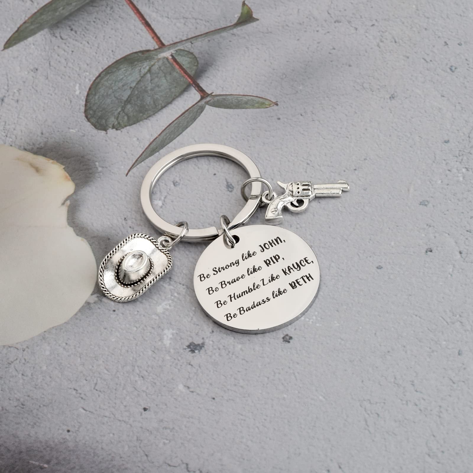 KUIYAI Yellowstone TV Show Keychain - John Dutton Rip Kayce Beth Inspired Cowboy Ranch Gift for Fans - Perfect for Movie Lovers, Western Decor & Fan Collections
