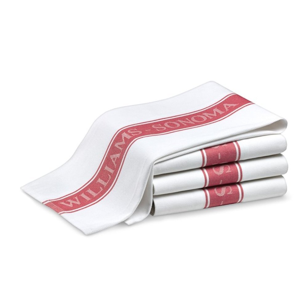 Williams-Sonoma Classic Logo Cotton Bath Towels, 4-Piece Set - Soft & Absorbent, Hibiscus Floral Design - Perfect for Bathroom, Spa, Pool & Beach Use
