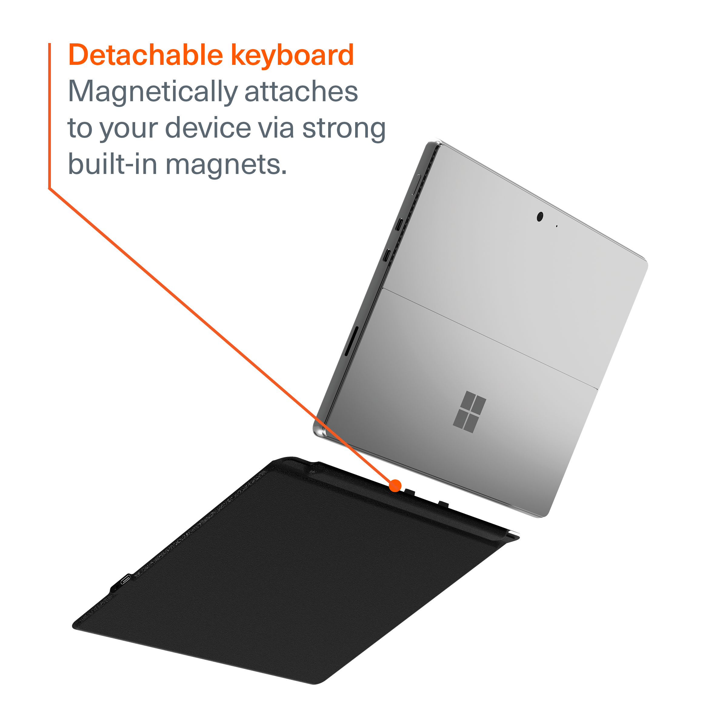 Magnetic Wireless Keyboard Case for Microsoft Surface Pro 11th Gen - Ultra Slim Bluetooth Keyboard Cover with Backlit | Perfect for Work, Travel & Home Office Use