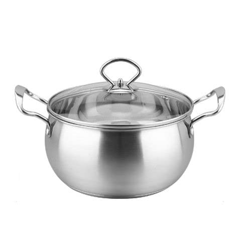 Premium Stainless Steel Stockpot - 24cm Non-Stick Soup Pot for Cooking, Boiling & Stewing - Ideal for Soups, Stews, Pasta, Milk Heating & Hot Pot Meals - Durable Kitchen Cookware for Home & Restaurant Use