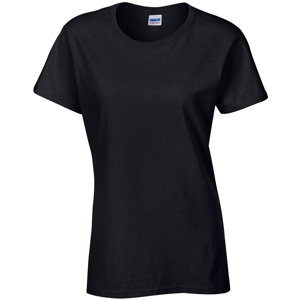 Gildan Women's Heavy Cotton Short Sleeve T-Shirt - Missy Fit, Black, Size Large - Perfect for Casual Wear, Workouts & Everyday Comfort