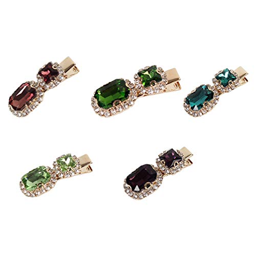 Beaupretty Rhinestone Hair Clips - 5pcs Retro French Barrettes for Women, Wedding & Party