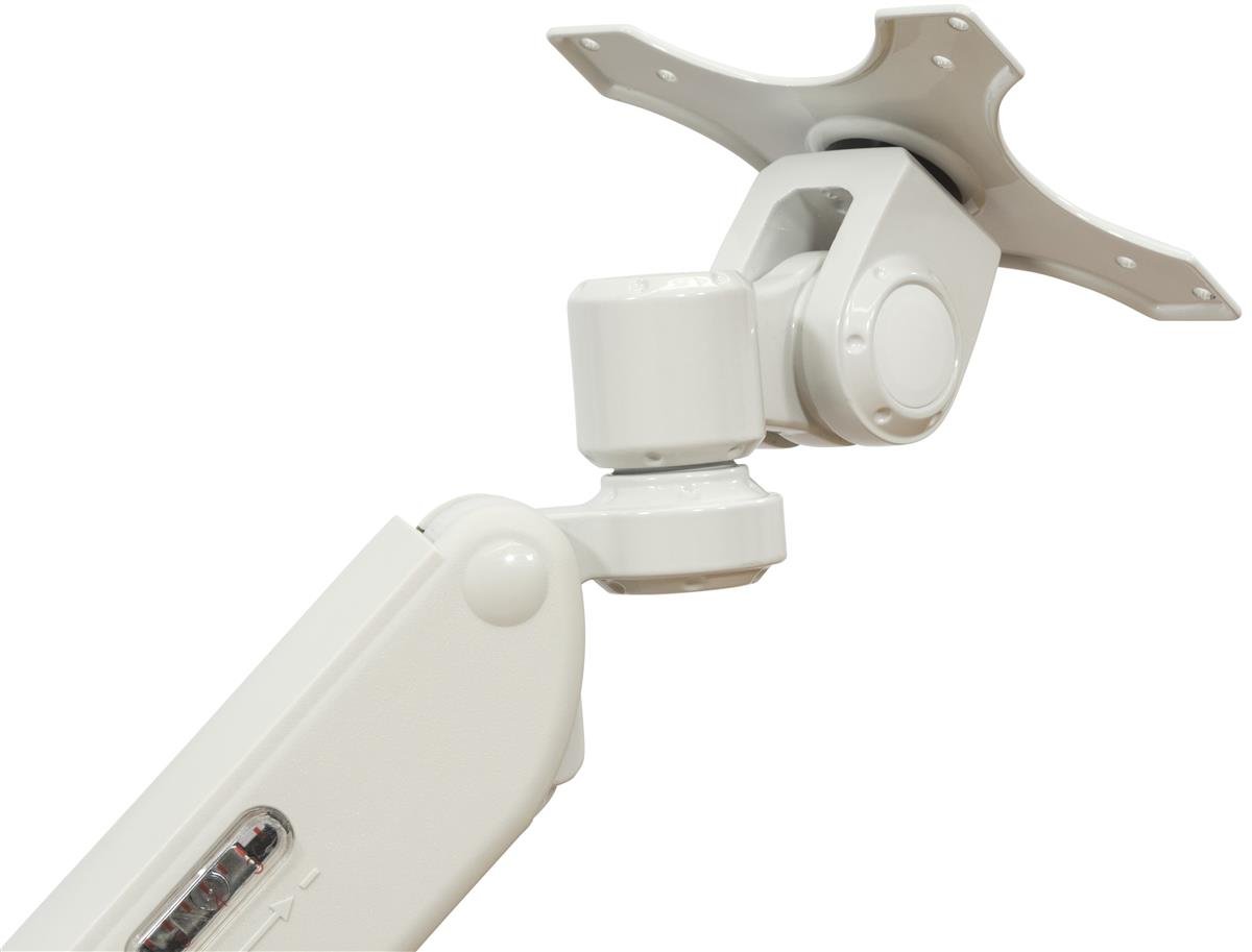 Wall Mounted Computer Station with Adjustable Arms - Monitor Mount & CPU Holder for Office & Home Workspaces (DWSSW01WT) - Perfect for Ergonomic Desk Setups and Space-Saving Solutions