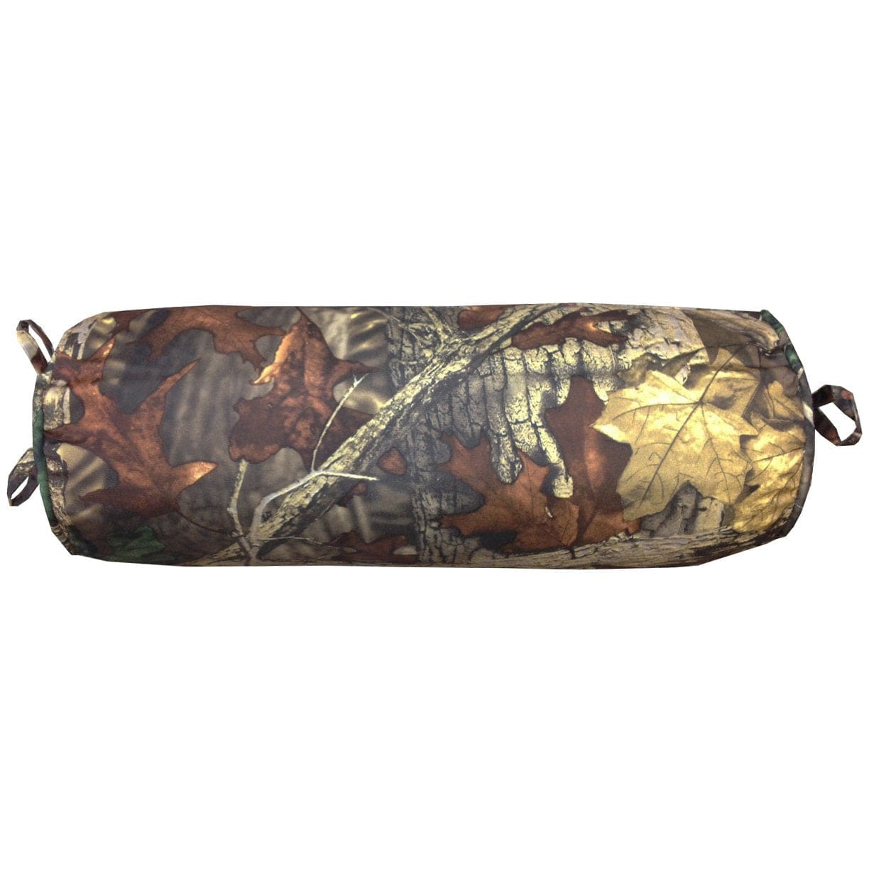 Oak Camo Neckroll Pillow - Woodland Brown & Green Pattern for Travel, Camping & Outdoor Adventures