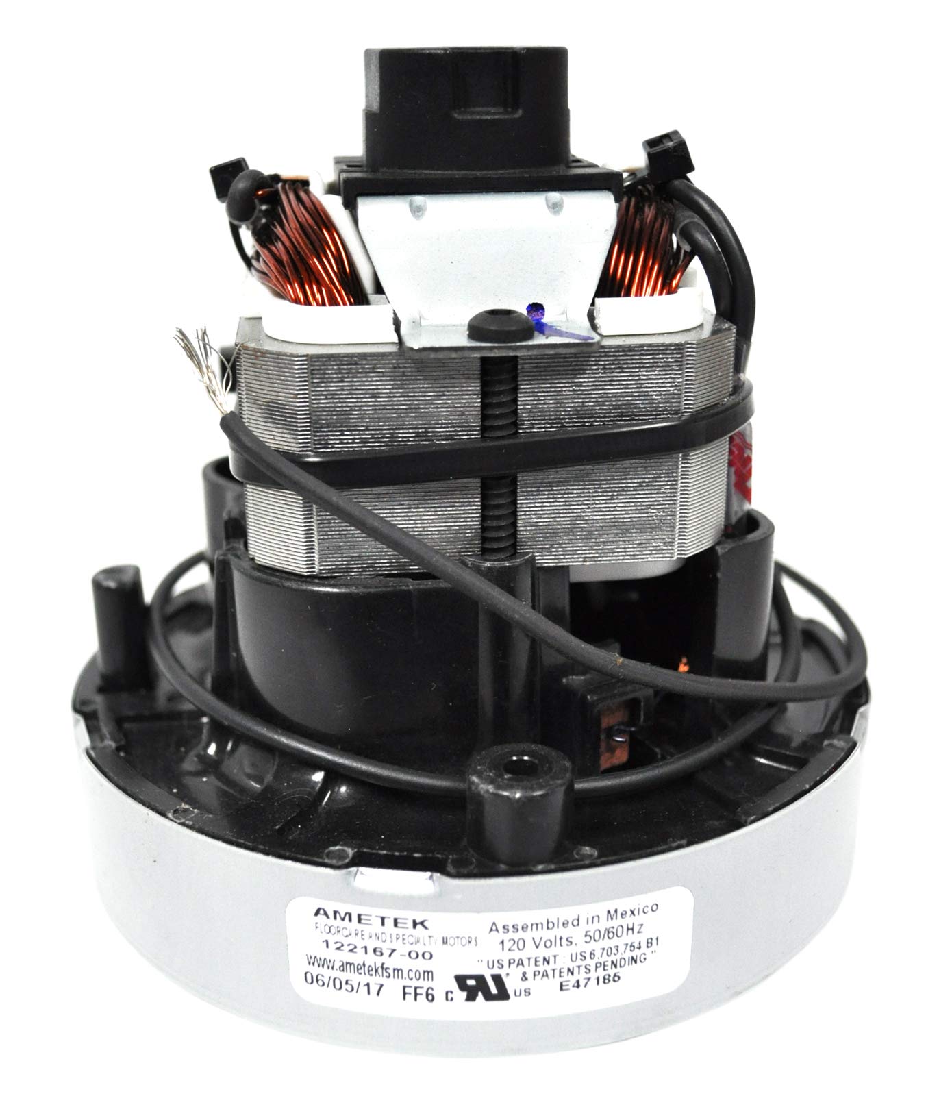 Ametek Lamb 4.8 Inch 120V Single Stage B/B Peripheral Bypass Vacuum Motor 122167-00 - Ideal for HVAC Systems, Industrial Vacuum Applications, and Air Handling Equipment