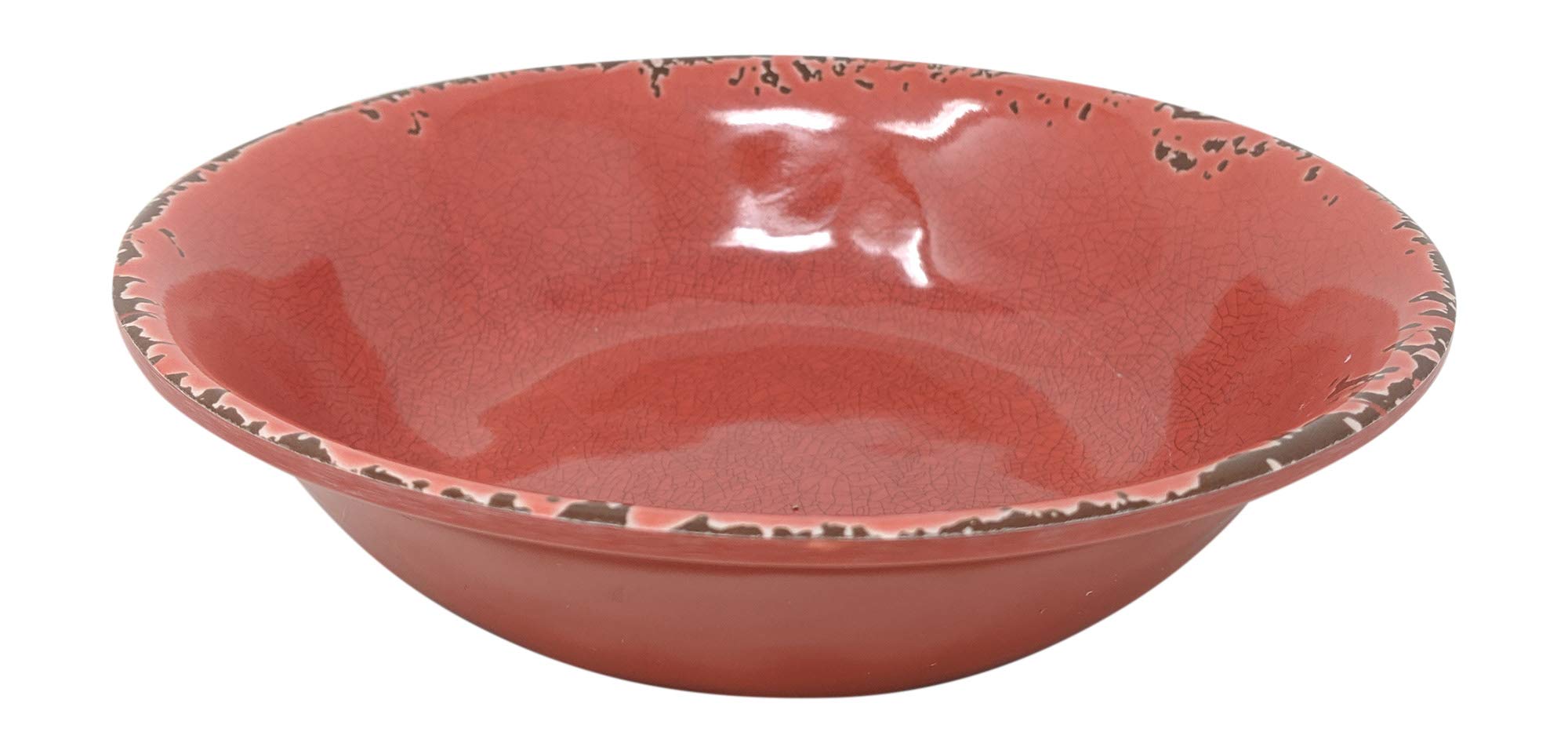 Gianna's Home 12-Piece Rustic Farmhouse Melamine Dinnerware Set - Durable & Stylish Tableware for 4, Dishwasher Safe (Red) - Perfect for Outdoor Dining, Picnics, and Everyday Family Meals