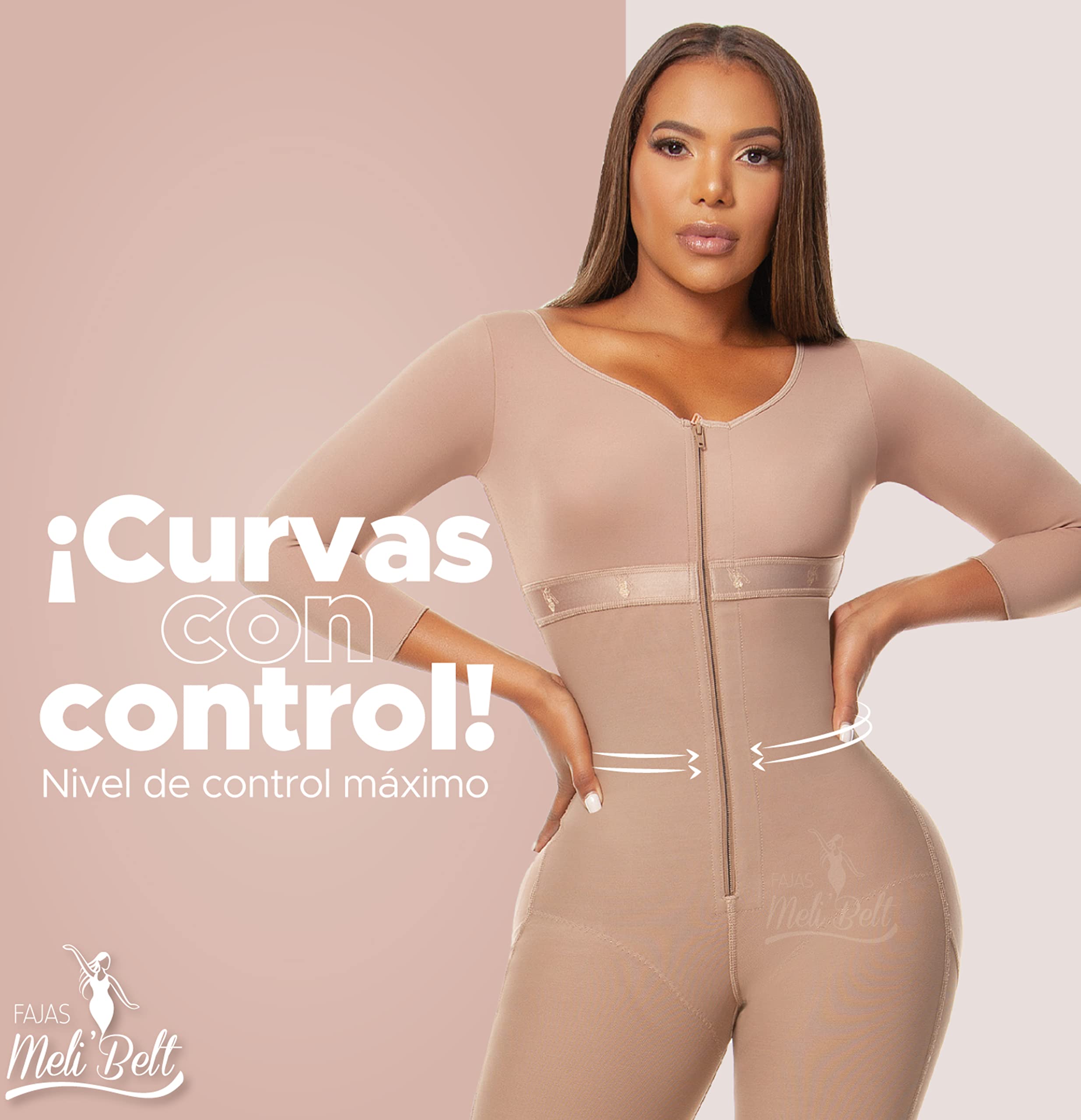 Melibelt 3015 Colombian Shapewear for Women - High Compression Waist Trainer & Body Shaper with Built-in Bra - Slimming Girdle for Tummy Control, Postpartum Recovery & Special Occasions