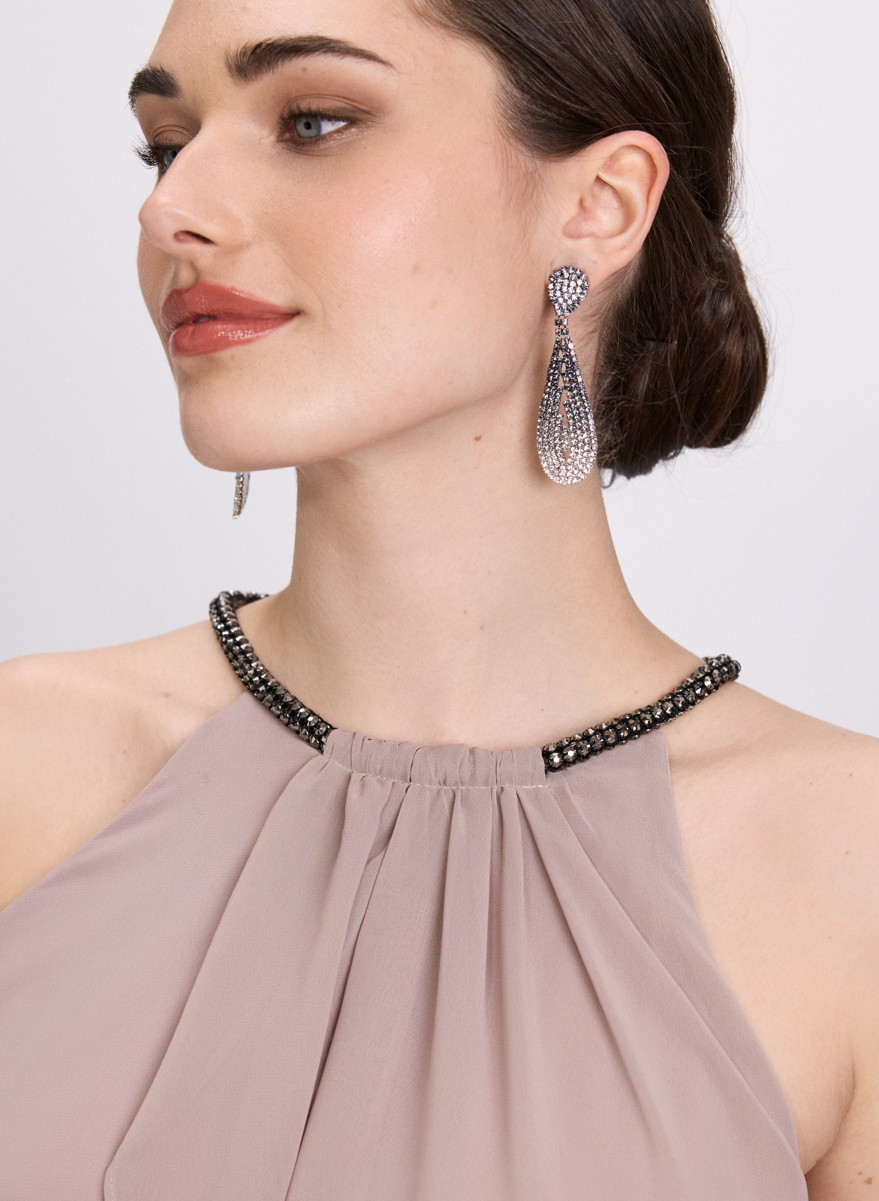 Elegant Chiffon Halter Neck Dress for Women - Summer Beach Party, Wedding Guest, Cocktail Evening Wear