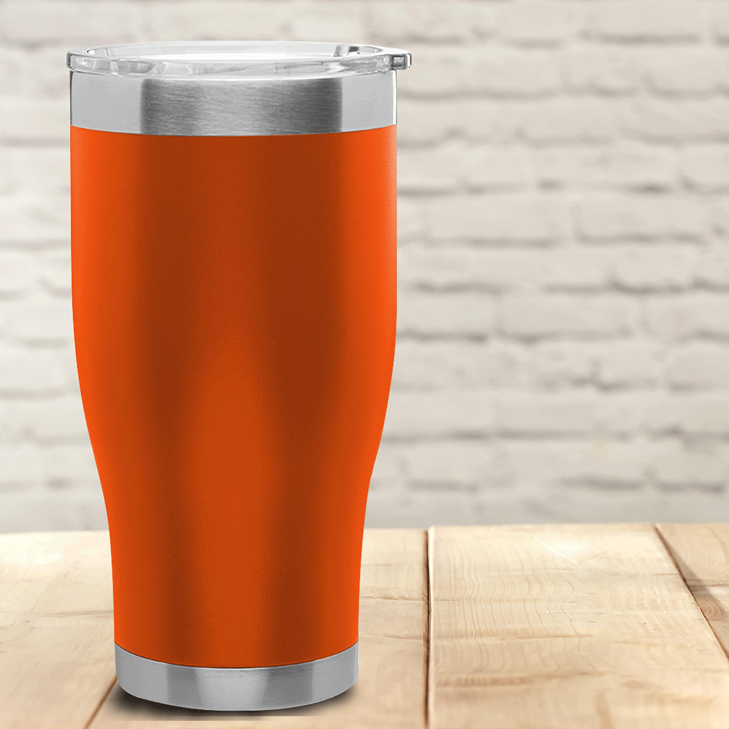 Premium 28 oz Stainless Steel Tumblers Set of 6 - Insulated Double Wall Vacuum Cups for Hot & Cold Drinks - BPA-Free Bulk Pack for Smoothies, Iced Coffee, Soda - Ideal for Office, Gym, Camping, Travel & Outdoor Activities - Orange