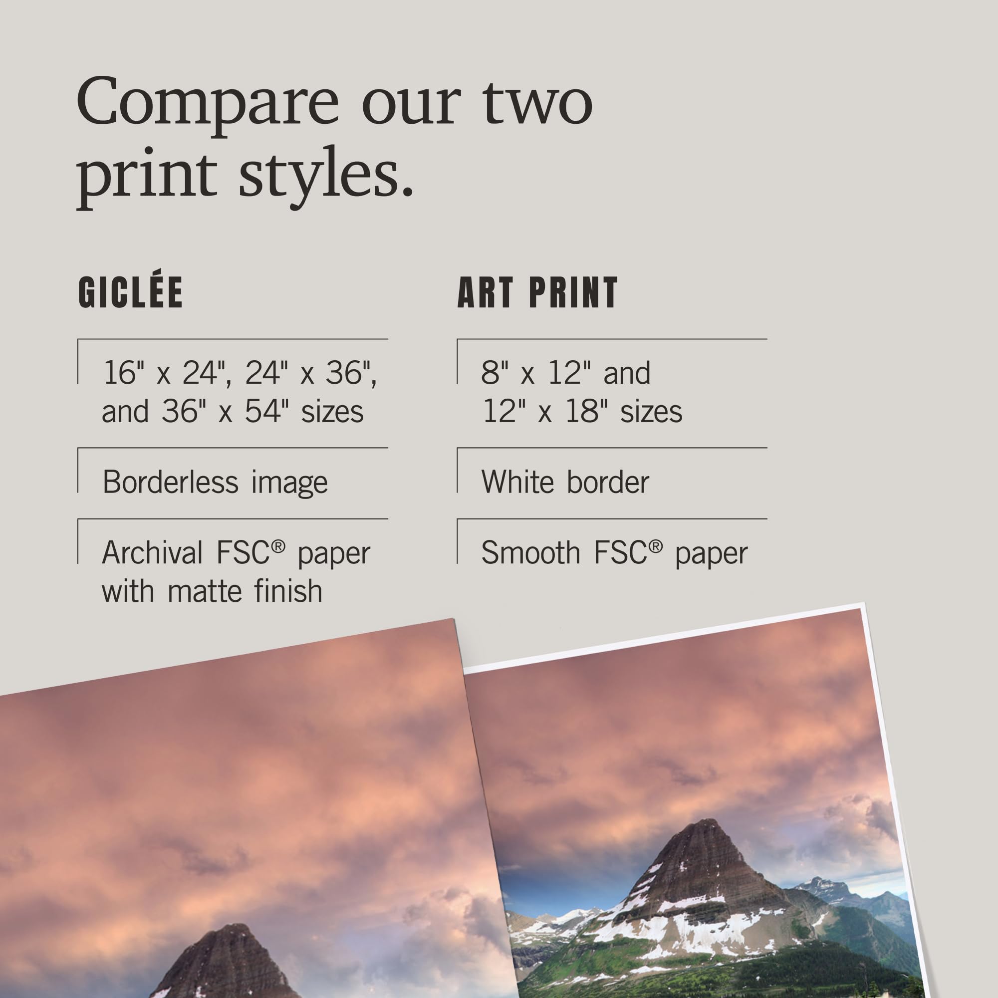 Lantern Press 36x54 Inch Giclee Art Print - Glacier National Park Montana Landscape with Hidden Lake & Bearhat Mountain Sunrise - Premium Wall Decor for Living Room, Bedroom, or Office