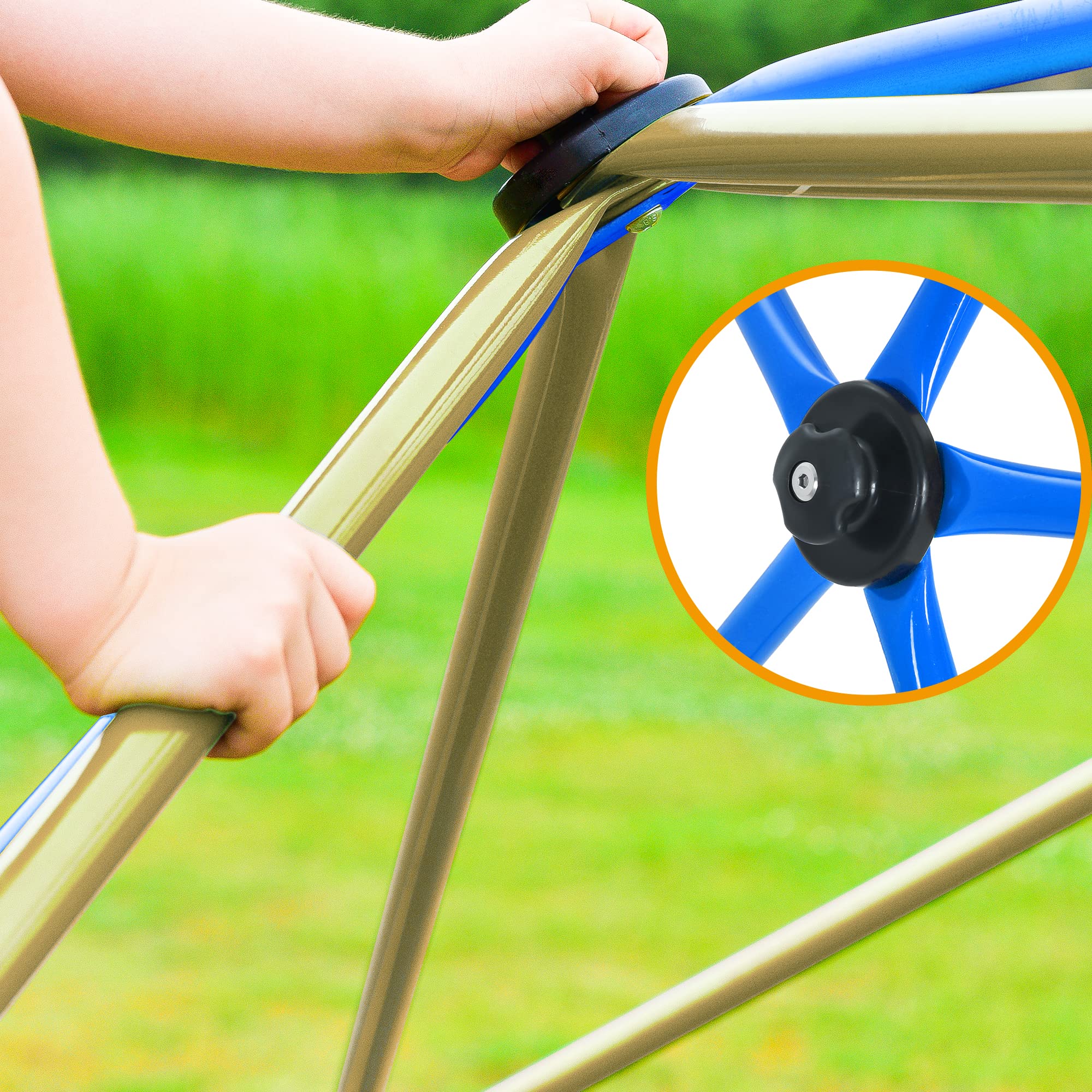 **Merax 10FT Outdoor Climbing Dome with Play Tent – Kids Jungle Gym for Ages 3-10, Supports 1000 lbs, Easy Assembly Backyard Play Equipment (Blue & Coffee) – Perfect for Backyard Fun, Playdates, and Outdoor Adventures**