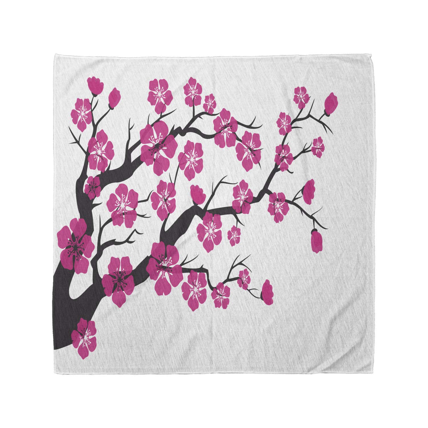 Ambesonne Cherry Blossom Bandana - Floral Sakura Tree Print Unisex Head Scarf & Neck Tie for Men Women - Perfect for Outdoor Activities, Music Festivals & Fashion Accessories