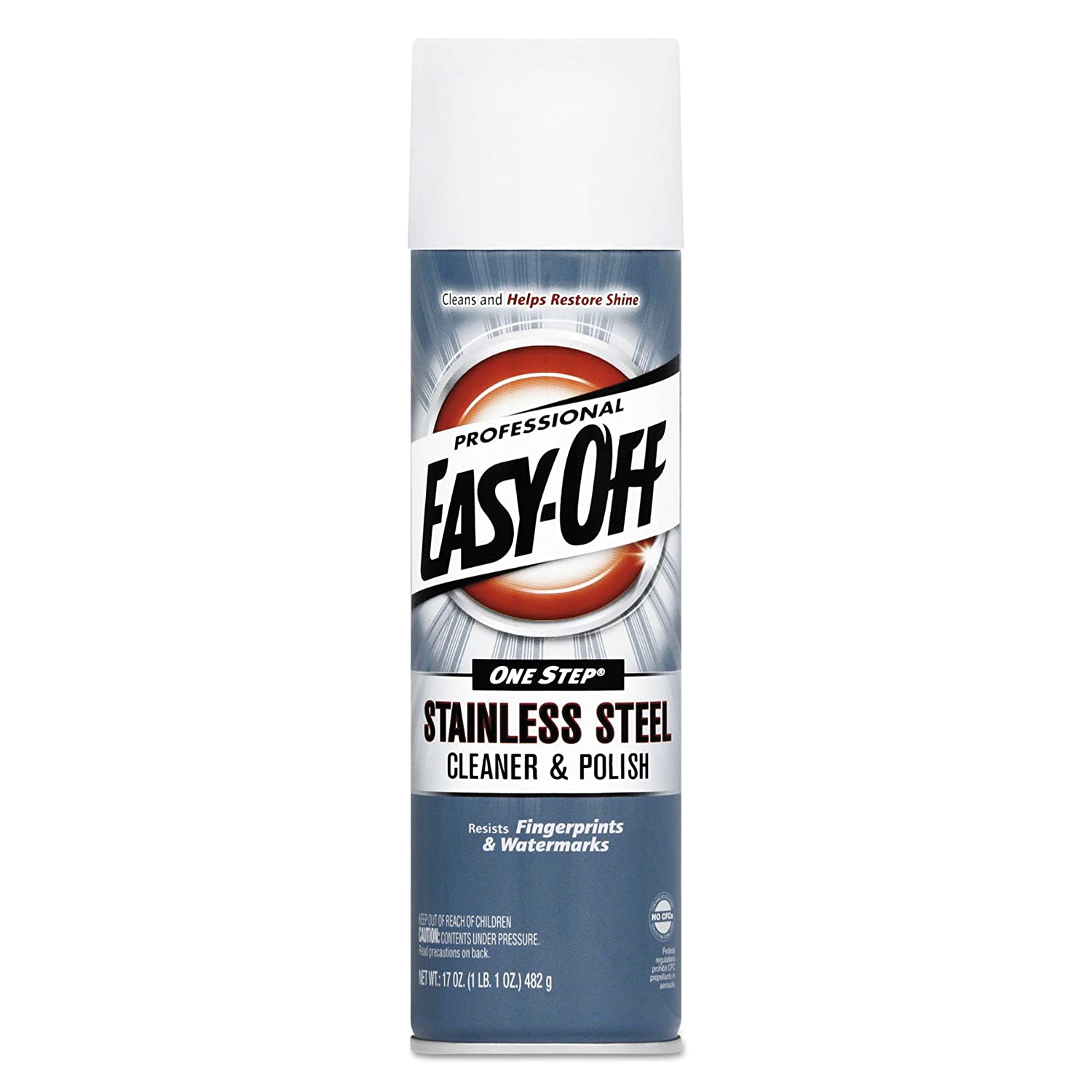 Easy Off Stainless Steel Cleaner & Polish - 17oz Aerosol Spray (6-Pack) | Removes Tough Stains & Restores Shine | Perfect for Kitchen Appliances, Sinks & Outdoor Grills