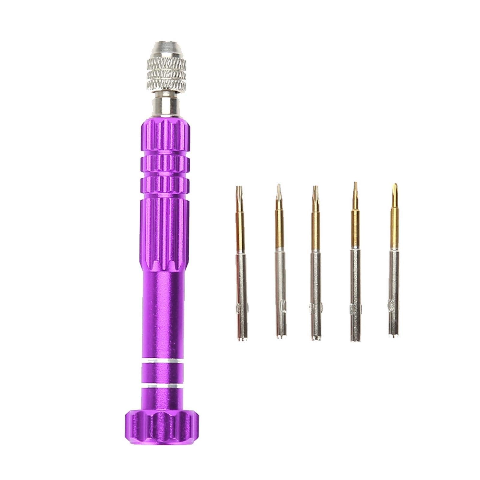 Purple Tool Kit with 5 Bits for Phone & Watch Repair - Home & DIY Use
