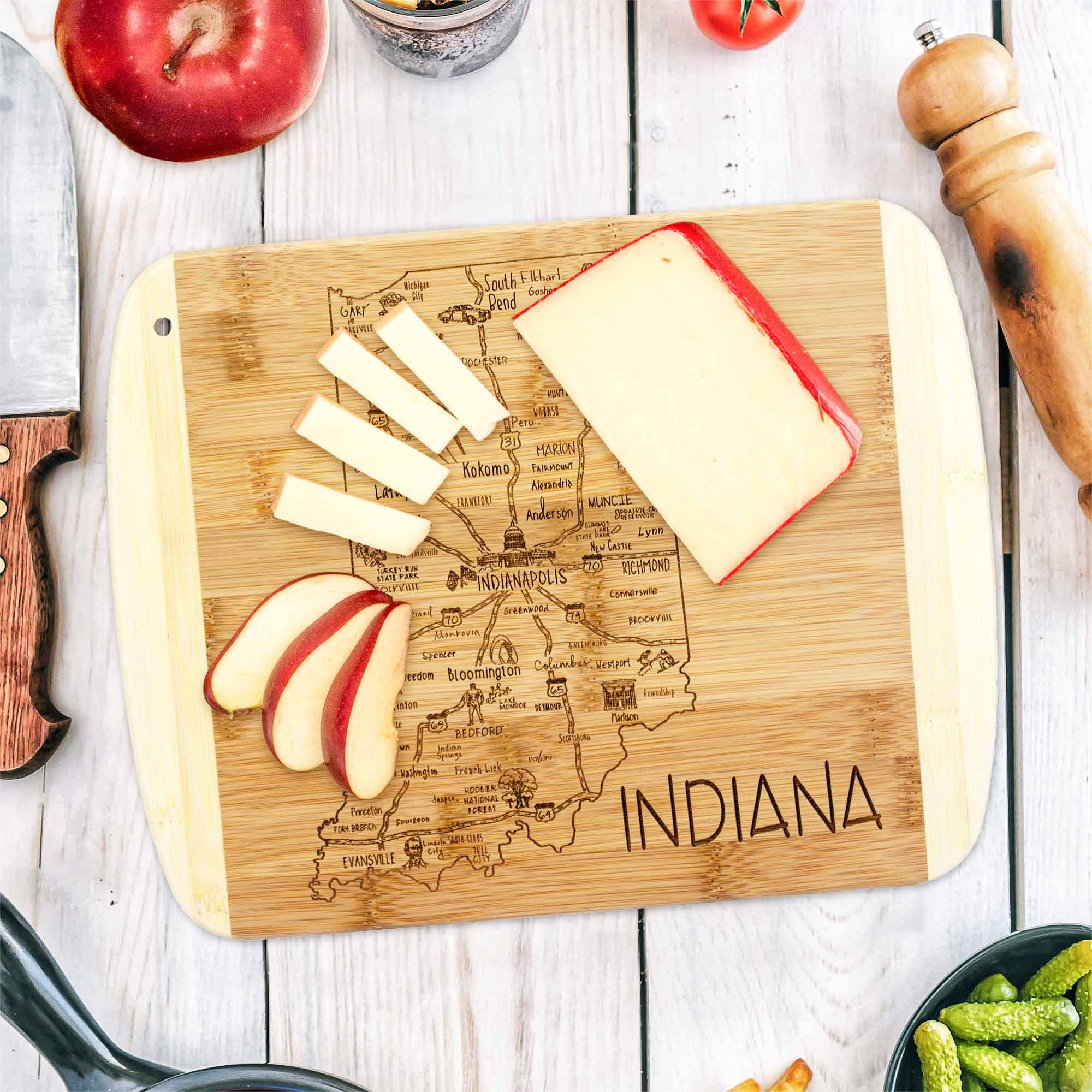 Premium Indiana Wood Cutting Board - 11 x 8.75 Inch Kitchen Chopping Board for Meat, Vegetables & Fruits | Durable & Stylish for Home Cooking, BBQ & Gift Giving