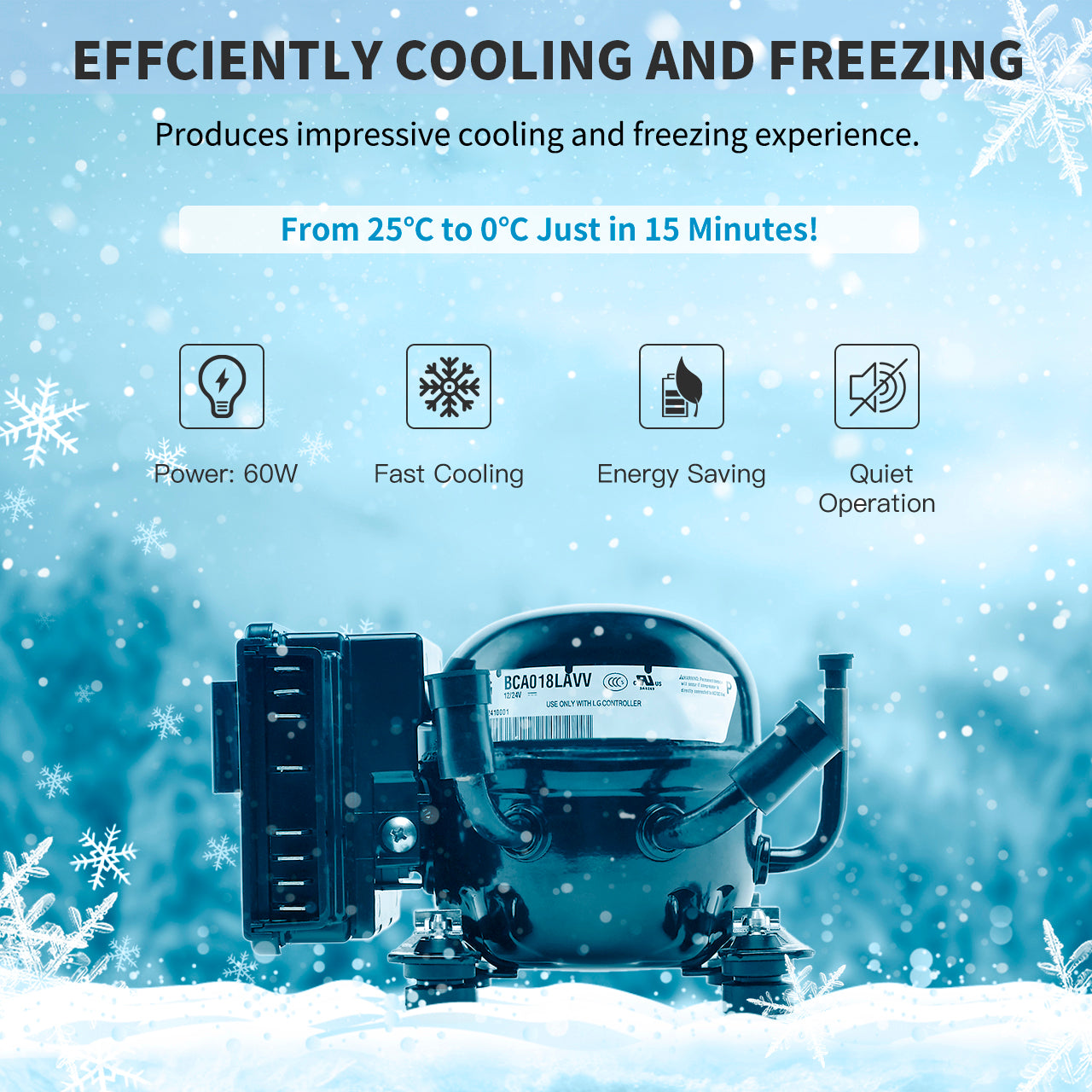 Alpicool CX50 12V Portable Car Refrigerator Freezer - 18 Quart Compact Fridge for Road Trips, Camping & Tailgating - Dual Zone Cooling & DC/AC Power