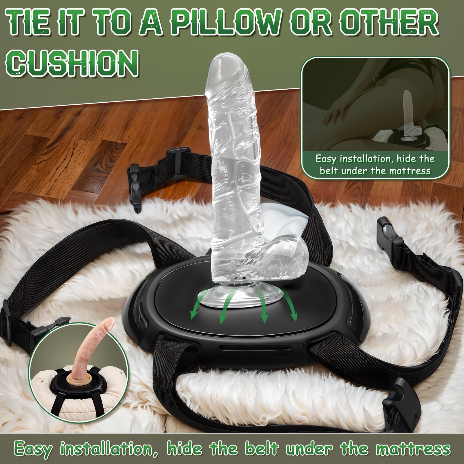 Premium Suction Cup Dildo Mount Set - Hands-Free Adult Toy for Pillow, Cushion, Sex Chair & Machine | Strong Grip Base for Solo Play & Couples Use | Perfect for Bedroom, Spicing Up Relationships & BDSM Scenes