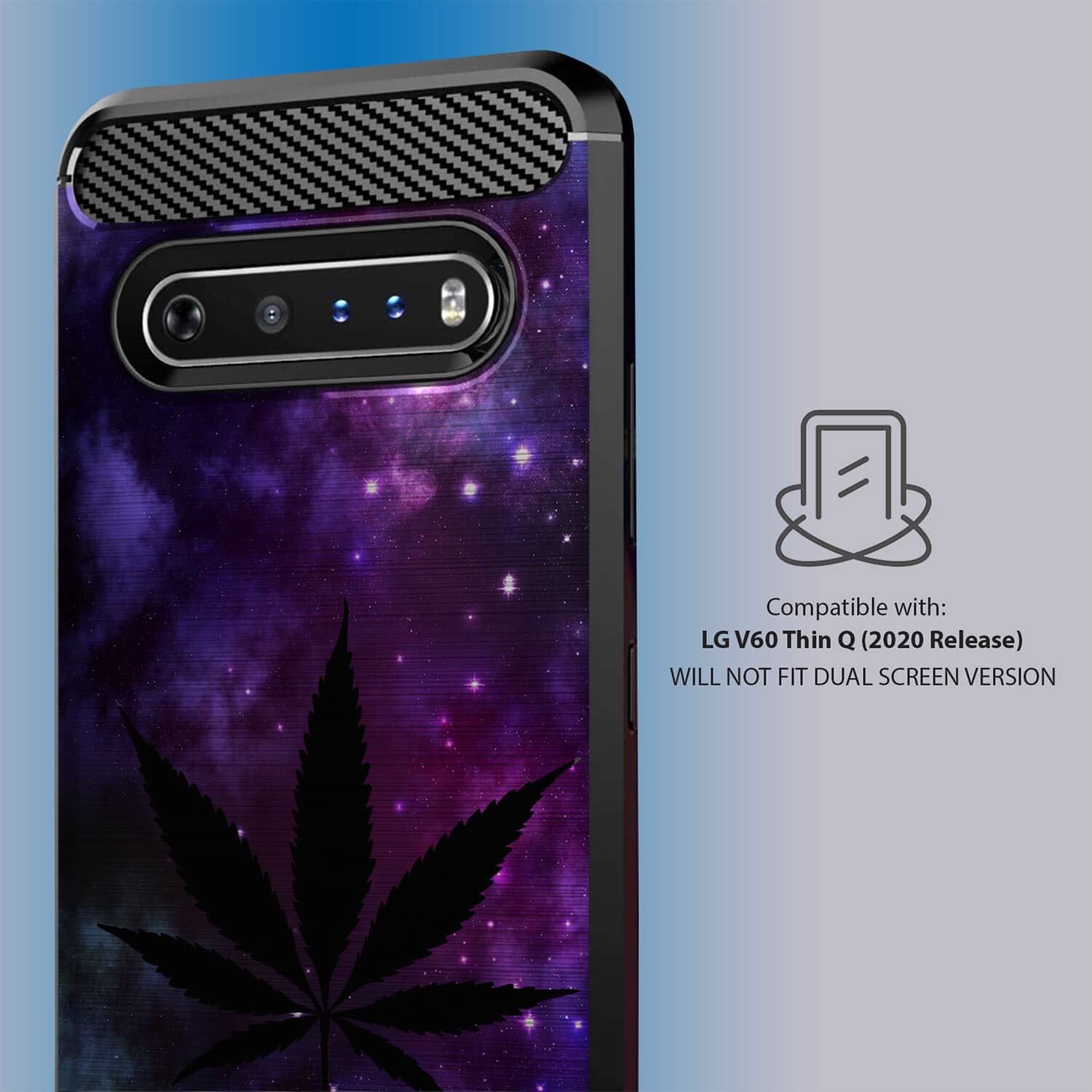 LG V60 ThinQ Case (2020) - Slim Flexible TPU Shockproof Phone Cover with Purple Leaf Galaxy Design | Compatible with LG V60 ThinQ 5G | Perfect for Daily Use, Work & Travel Protection