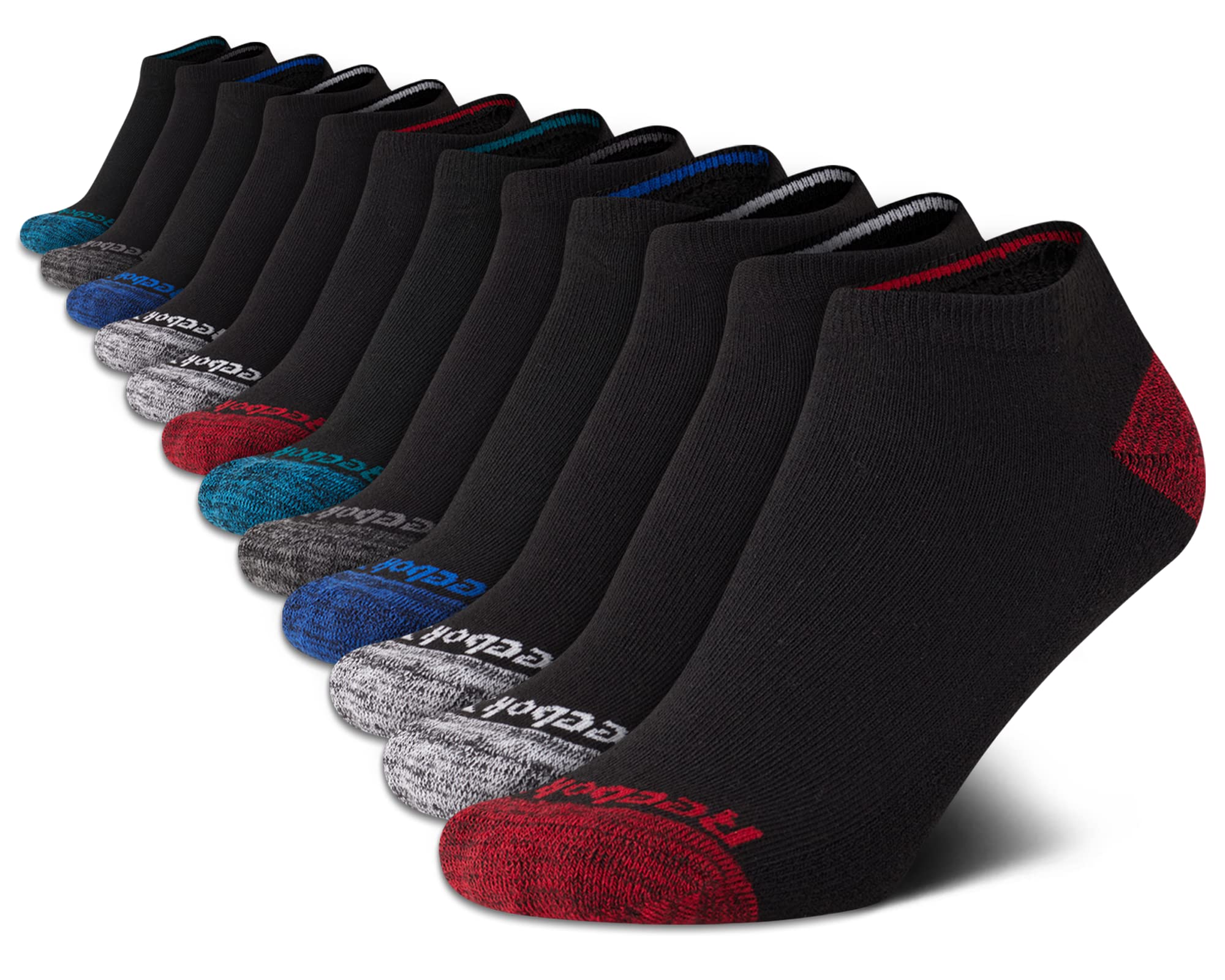 Reebok Boys' Athletic Low Cut Ankle Socks - 12 Pack Breathable Sports Socks for Running, Basketball & School Activities