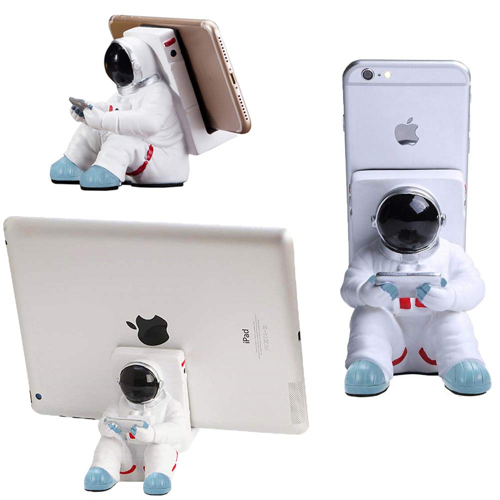 Creative Astronaut Phone Stand for Desk - Universal Cell Phone Holder for iPhone, iPad, Samsung & Tablets - Perfect for Office, Home & Gaming Setup