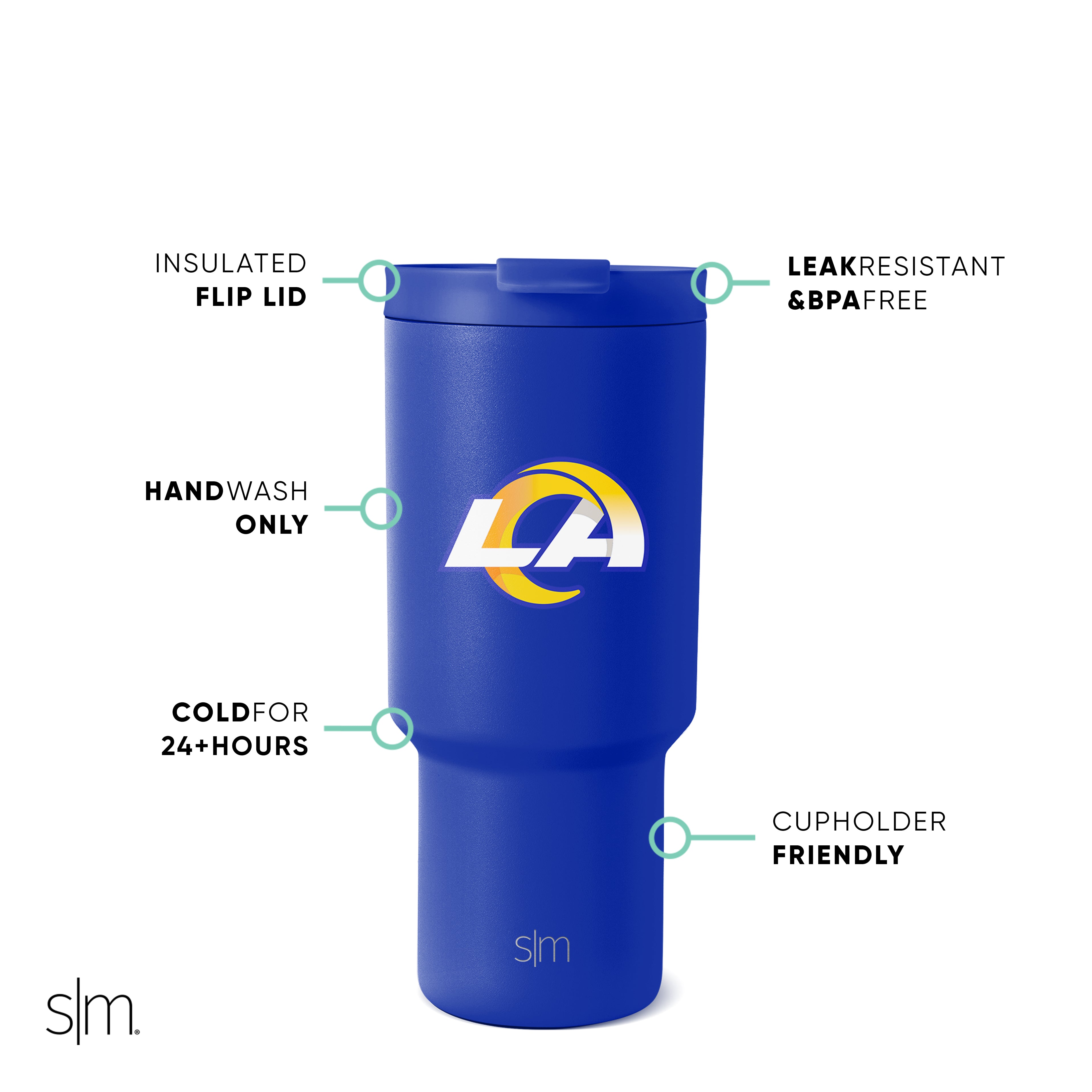 NFL Trek Tumbler 20oz Stainless Steel Insulated Water Bottle with Lid - Keeps Drinks Hot/Cold for Hours - Perfect for Football Games, Camping & Outdoor Activities