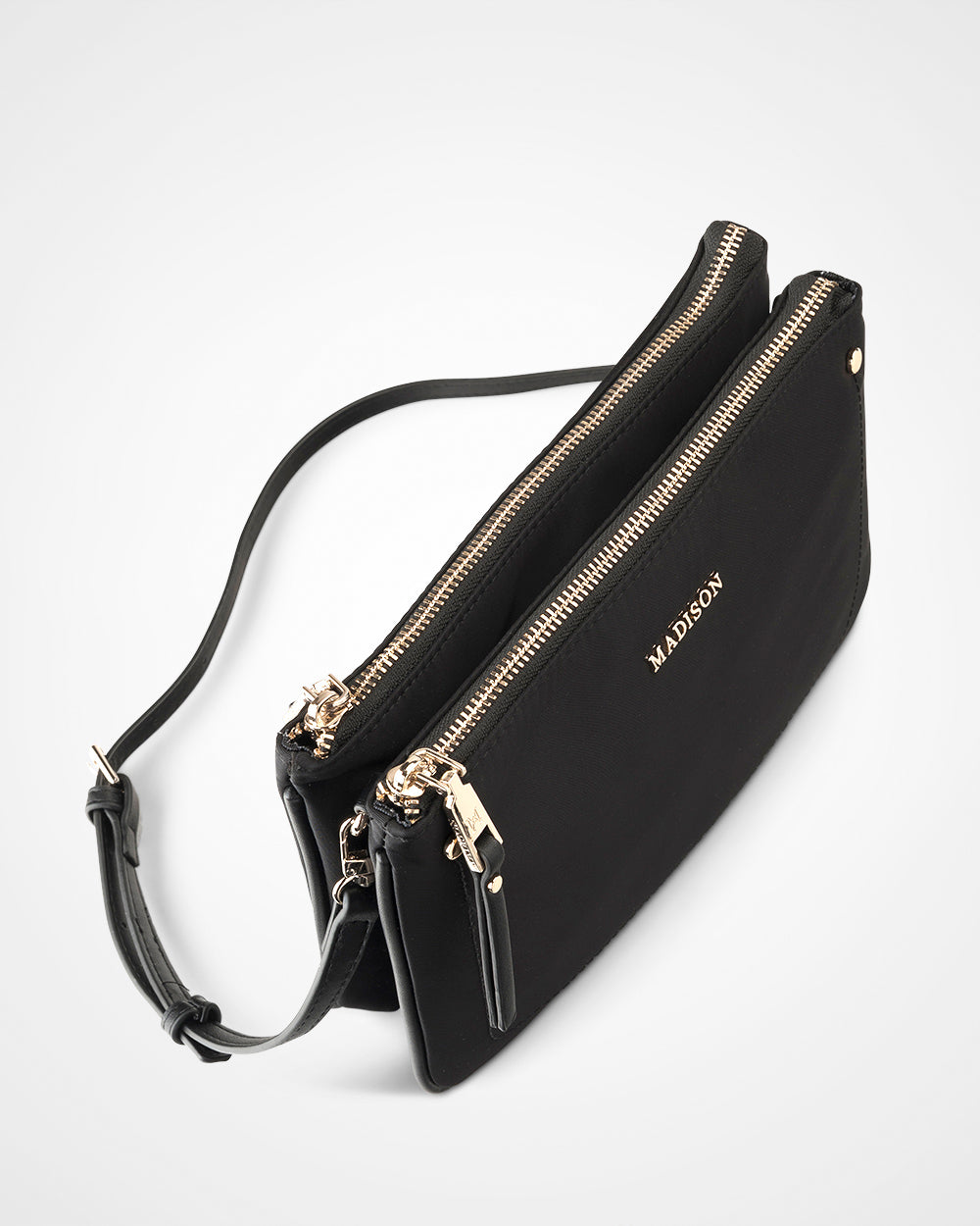 Charlotte Double Zip Crossbody Bag with Adjustable Aztec Print Strap - Stylish & Functional for Travel, Work & Everyday Use