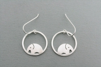 Elephant in Circle Earrings - Boho Chic Dangle Jewelry for Women, Perfect for Festivals, Parties & Everyday Wear