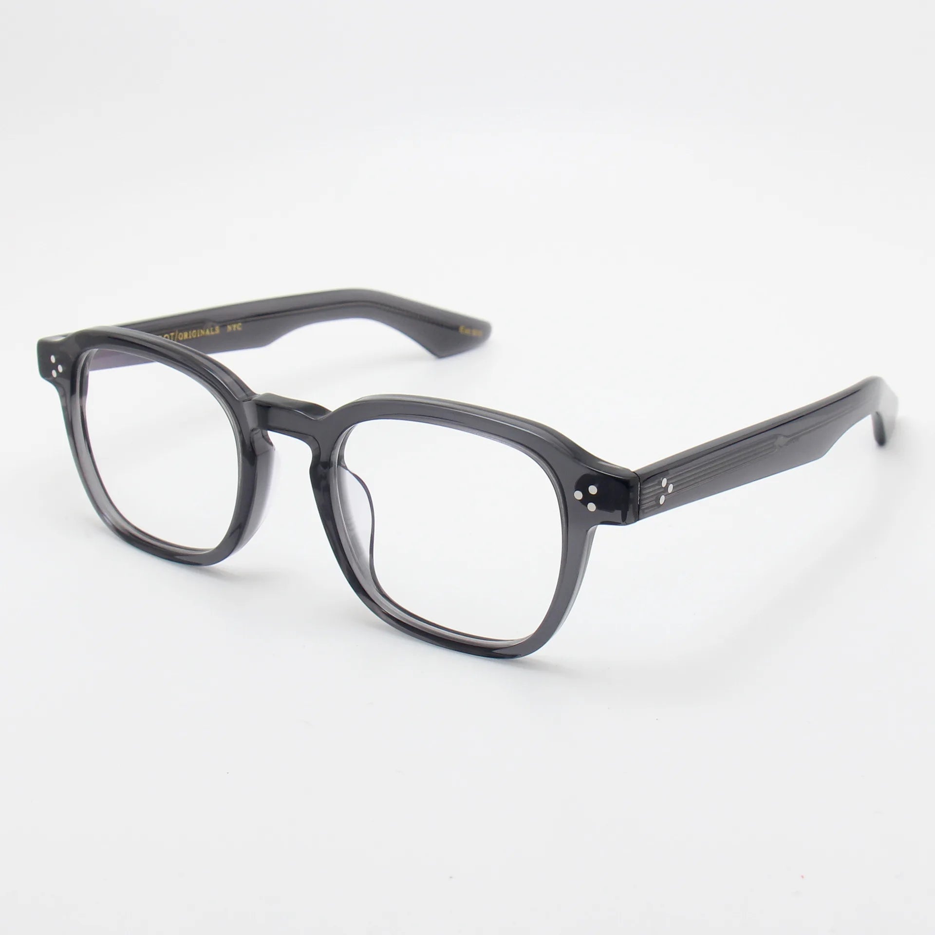 Black Unisex Square Acetate Eyeglasses with Full Rim & Thick Temples - Stylish & Durable for Work, Reading & Everyday Wear