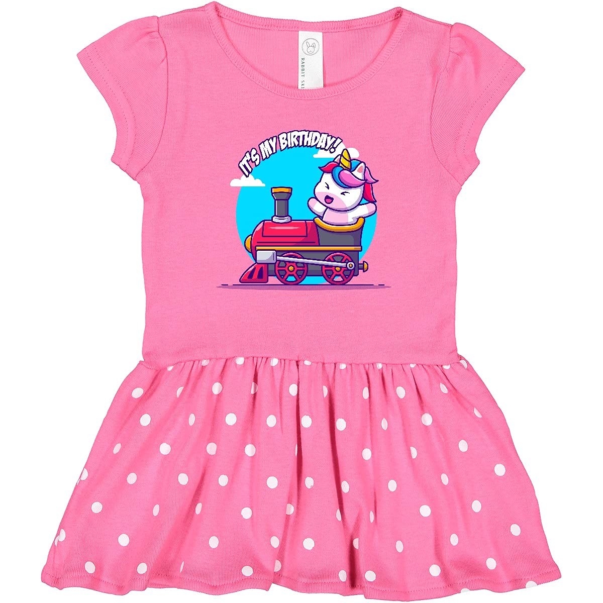 Inktastic Unicorn Birthday Train Infant Dress - Adorable Baby Girl Outfit for Birthday Parties, Photoshoots & Special Occasions