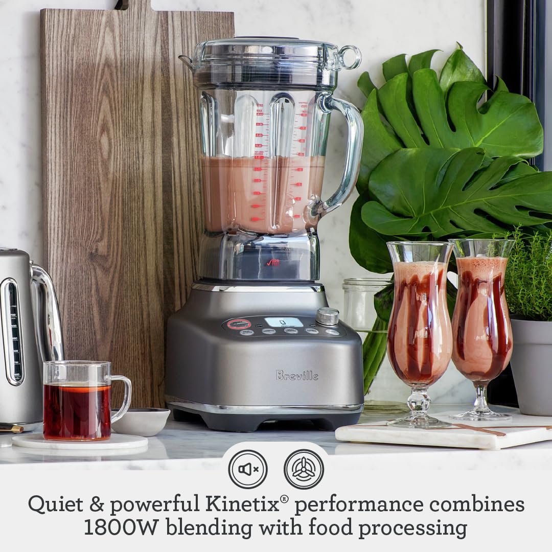 Breville Super Q Blender - Commercial-Grade for Home - Black Stainless Steel - Perfect for Smoothies & Juicing