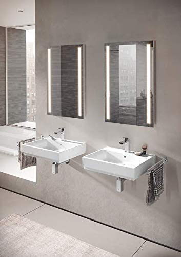 Grohe 40624001 Essentials Cube 18 Inch Double Towel Bar - Modern Bathroom Towel Rack for Spas, Hotels & Luxury Home Decor