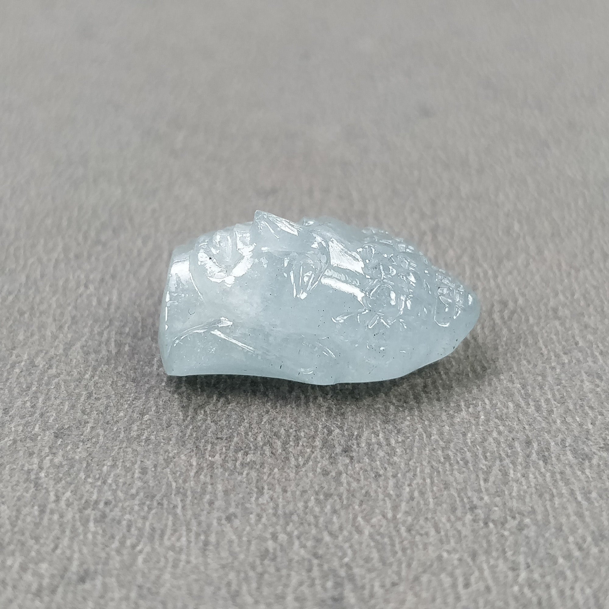15.00cts Natural Untreated Aquamarine Buddha Hand Carving - 20x13mm Milky AQUAMARINE Gemstone Art Piece (With Video) - Perfect for Meditation, Jewelry Making & Spiritual Gifts