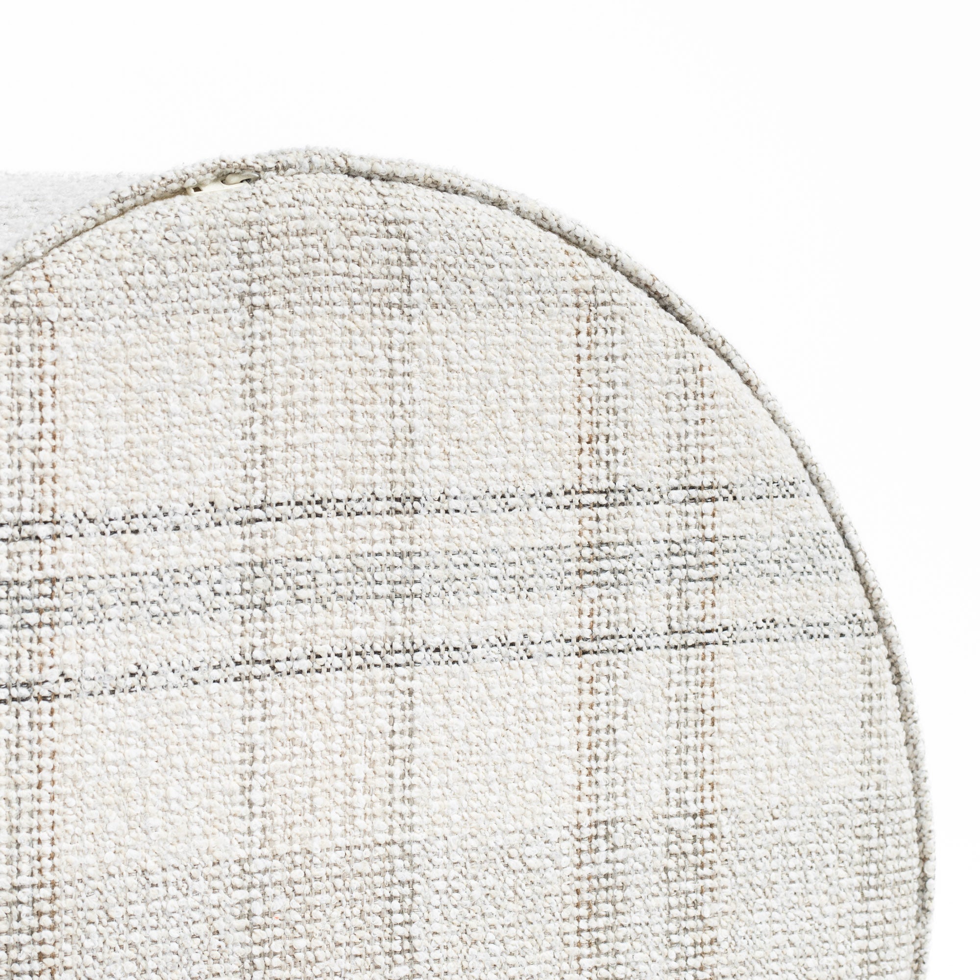 Hugo 18x16 Round Ottoman with Salt & Pepper Fabric - Perfect for Living Room, Bedroom or Office Footrest & Extra Seating
