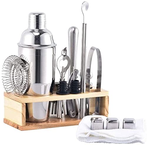 19-Piece Professional Bartender Kit with Bamboo Stand - Cocktail Shaker Set, Bar Tools for Home Mixology & Martini Making - Perfect for Parties, Home Bars & Entertaining Guests