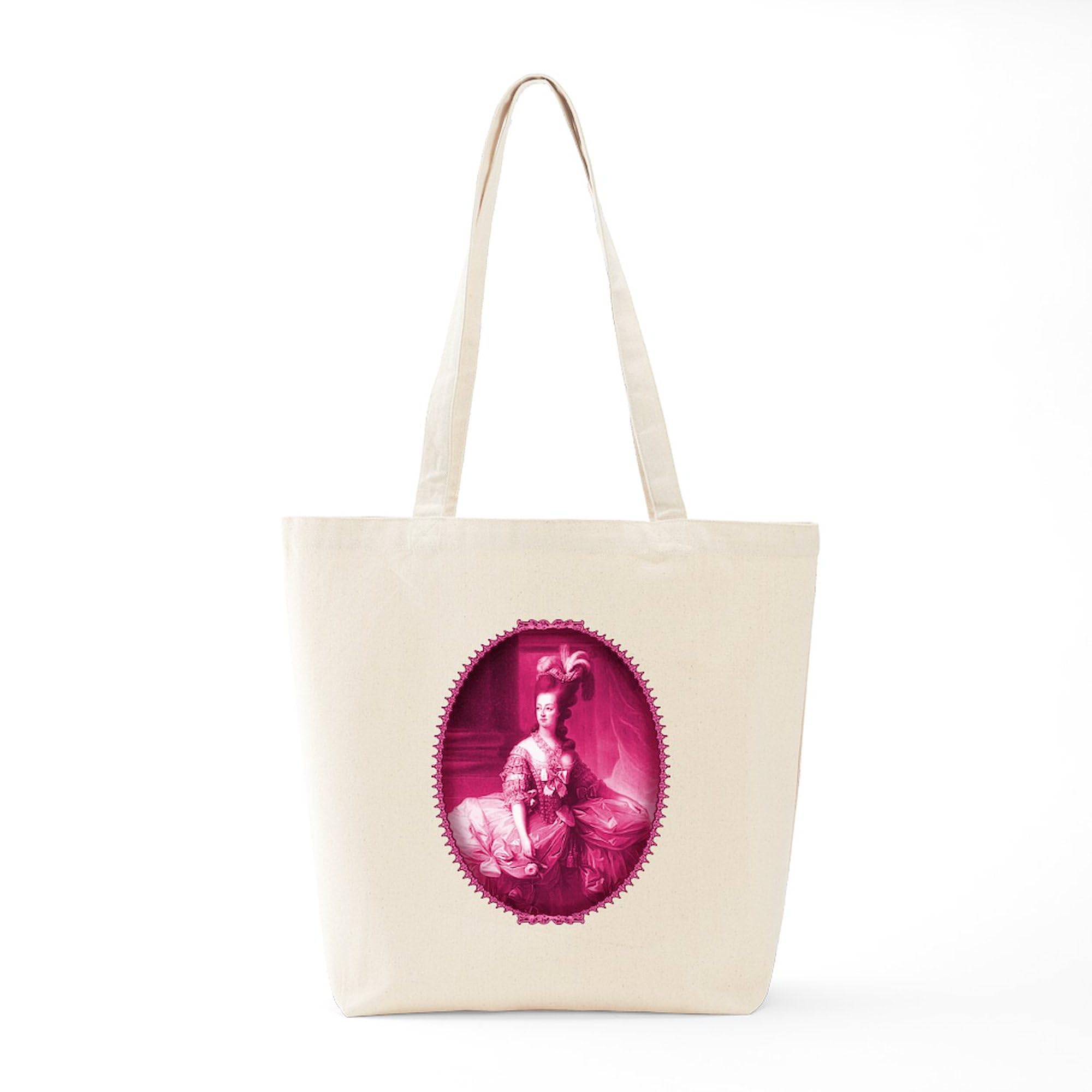 Marie Antoinette Pink Portrait Tote Bag - Natural Canvas Reusable Shopping Bag for Groceries, Beach & Daily Use