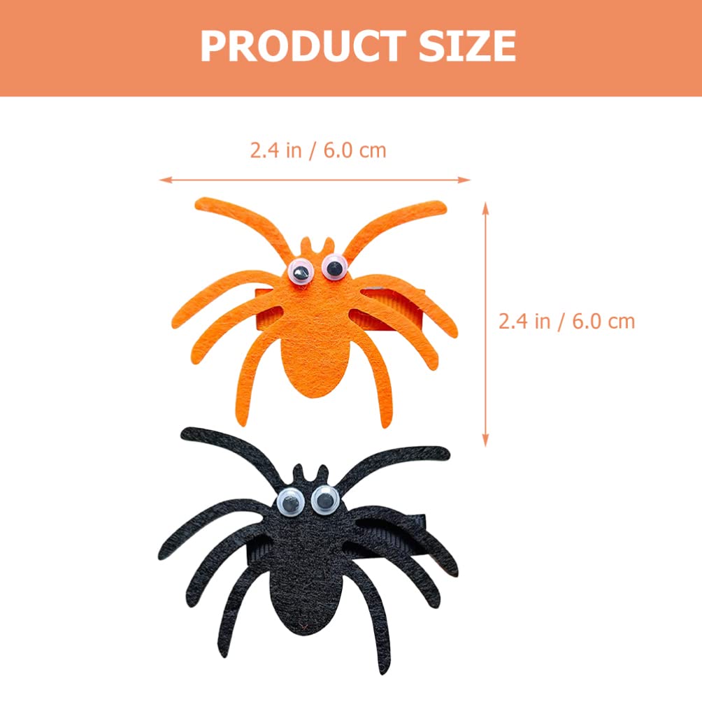 Halloween Spider Hair Clips for Women & Girls - 6 Pack Black Spider Design Hair Barrettes, Hair Accessories for Costume, Party & Photo Props - Perfect for Halloween, Cosplay & Themed Events