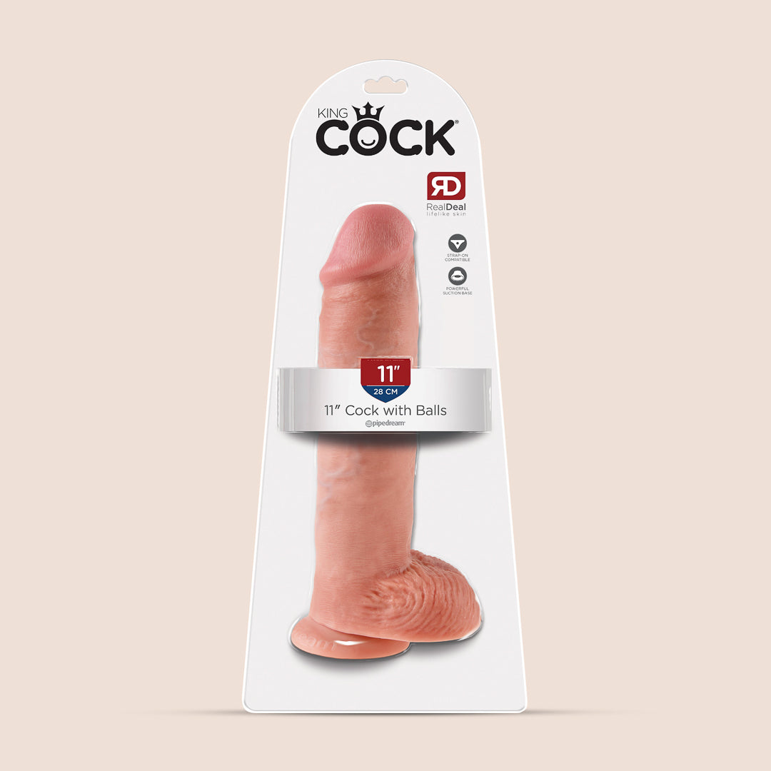 Ultra Realistic King C–ck 11 Inch Dildo with Balls - Lifelike Adult Toy for Couples & Solo Play - Perfect for BDSM, Roleplay & Spicing Up Your Bedroom