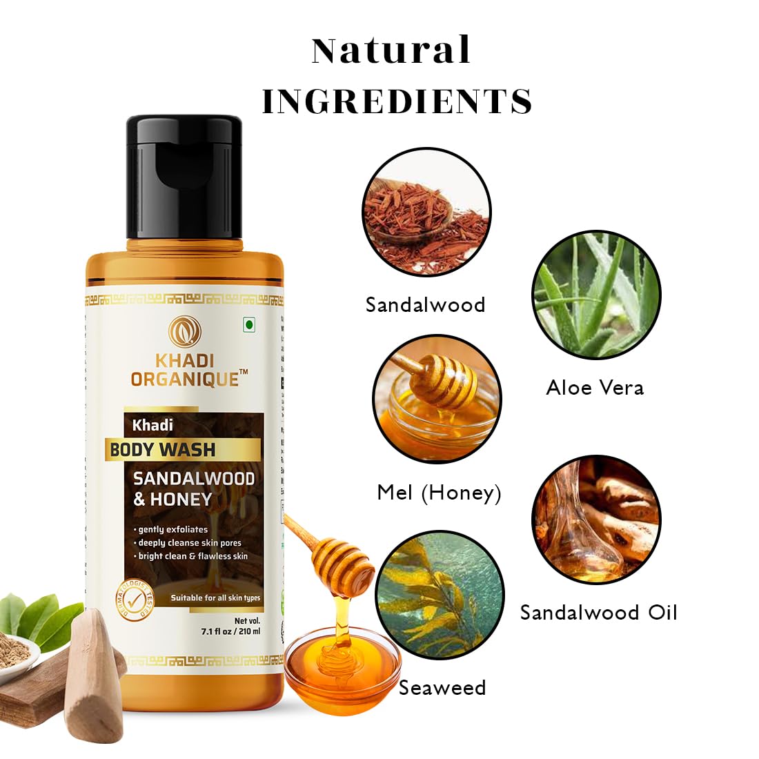 Khadi Organique Lavender & Neroli Bath Oil with Sandalwood & Honey Body Wash Combo | Organic Body Care Set for Dry Skin | Relaxing Bath & Shower Routine for Spa Day at Home