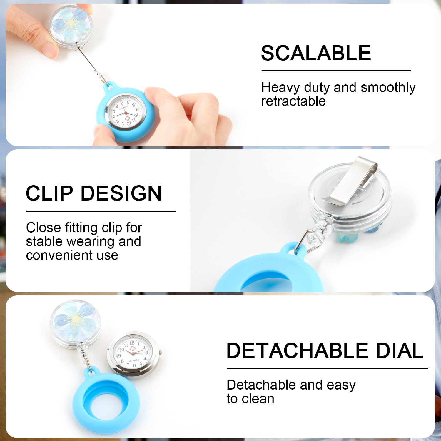 Nurse Watch Clip - Retractable Arabic Dial for Medical Professionals