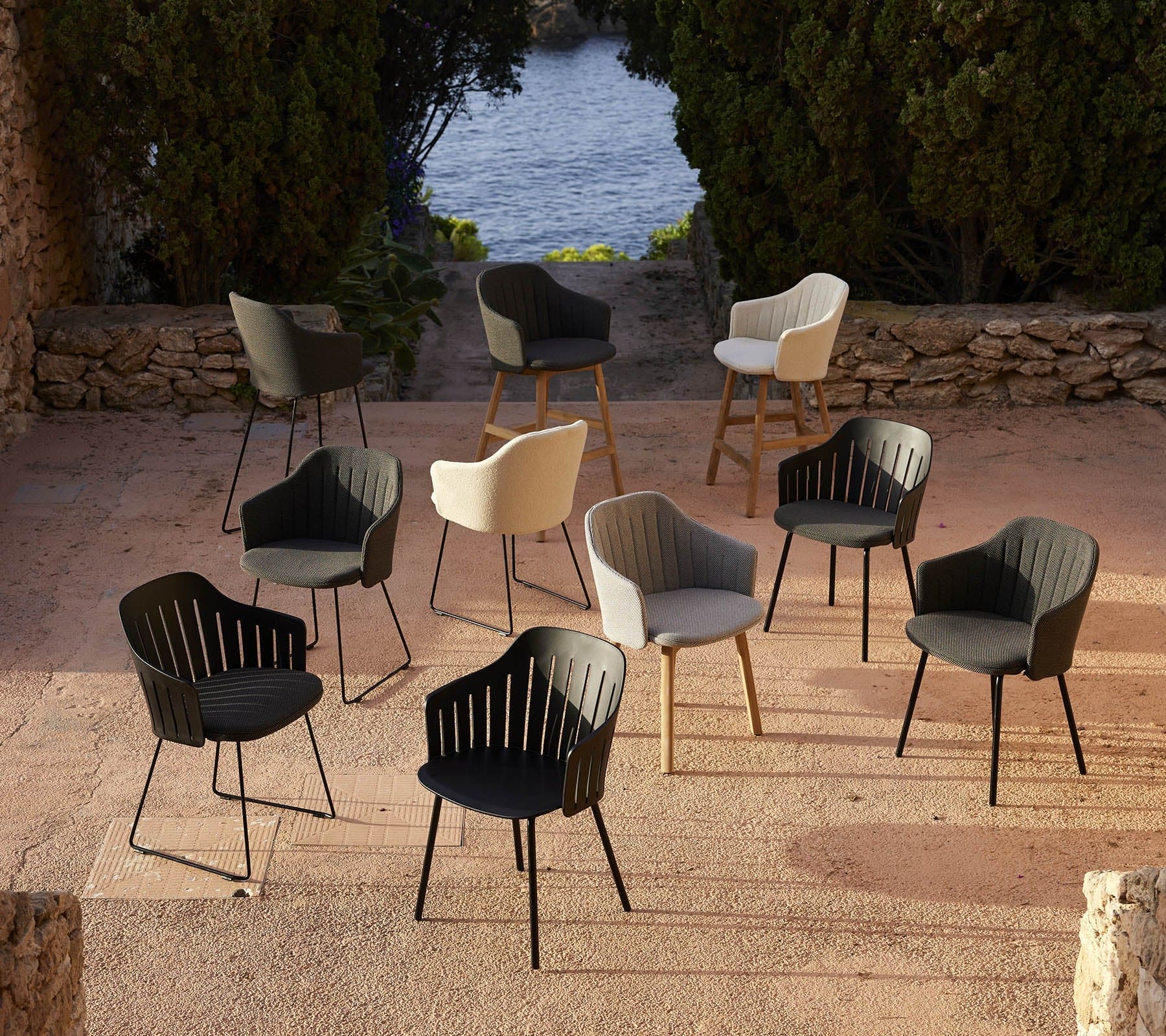 Premium Outdoor Dining Chair Set - Weather-Resistant Patio Chairs for Backyard, Garden & Poolside - Comfortable Stackable Outdoor Furniture for Entertaining (Set of 2)